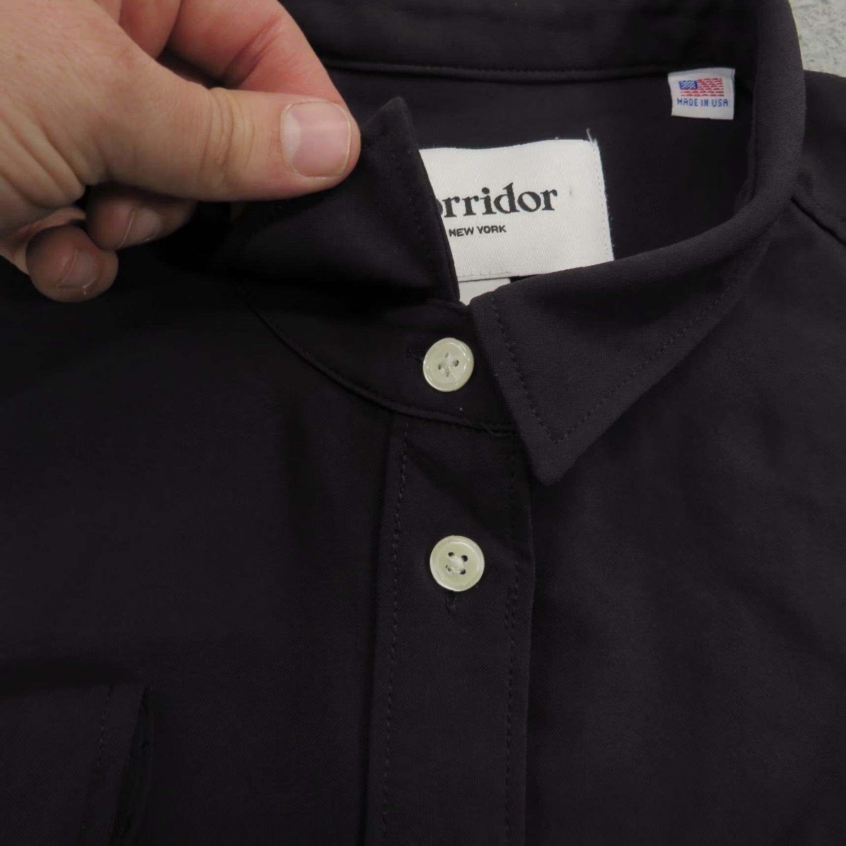 Corridor Corridor New York Shirt Womens Medium Black Vegan Silk Pocket Button Up Top USA Size M / US 6-8 / IT 42-44 - 3 Thumbnail