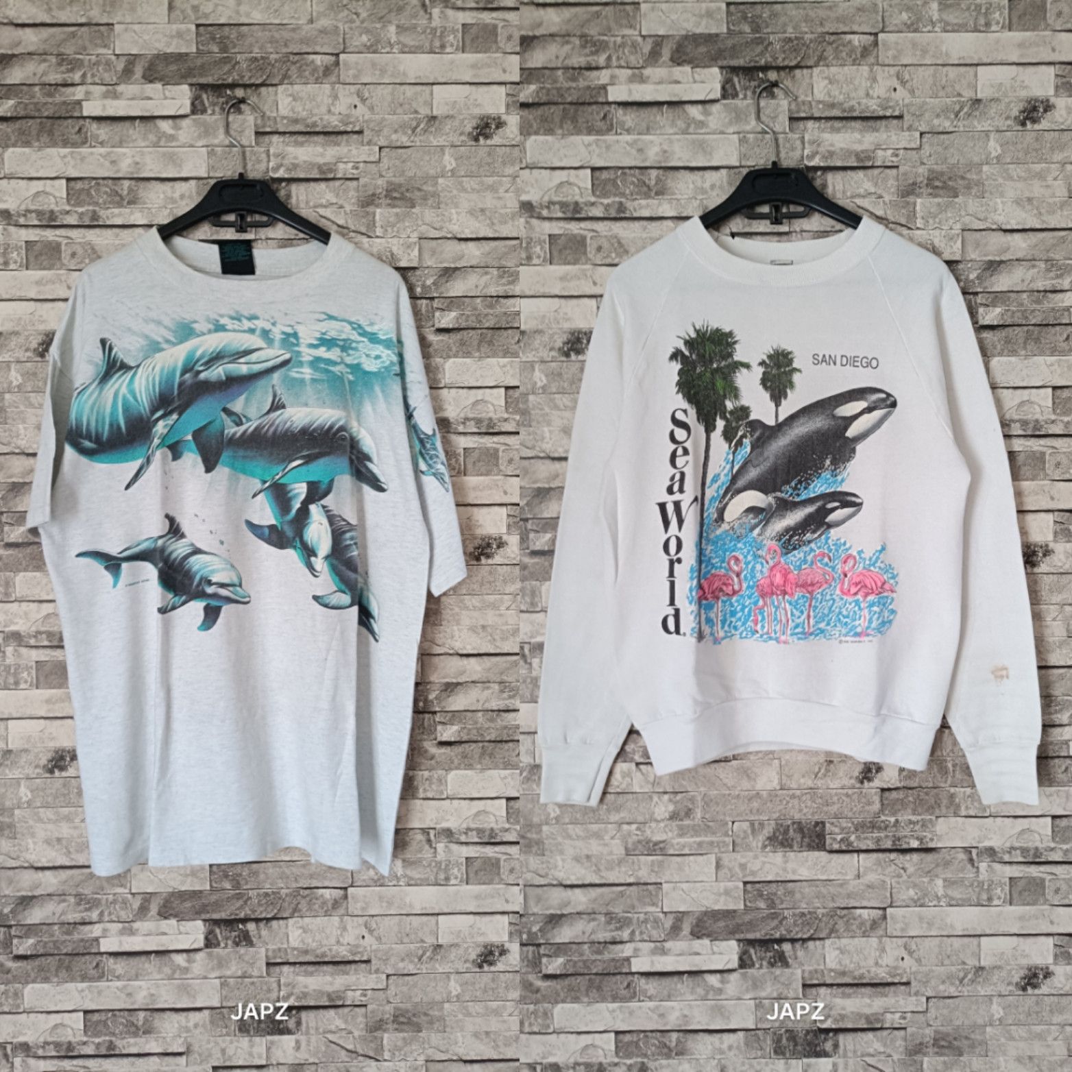 Habitat × Vintage Vintage Set of dolphin sea world shirt and sweater Size US XL / EU 56 / 4 - 1 Thumbnail