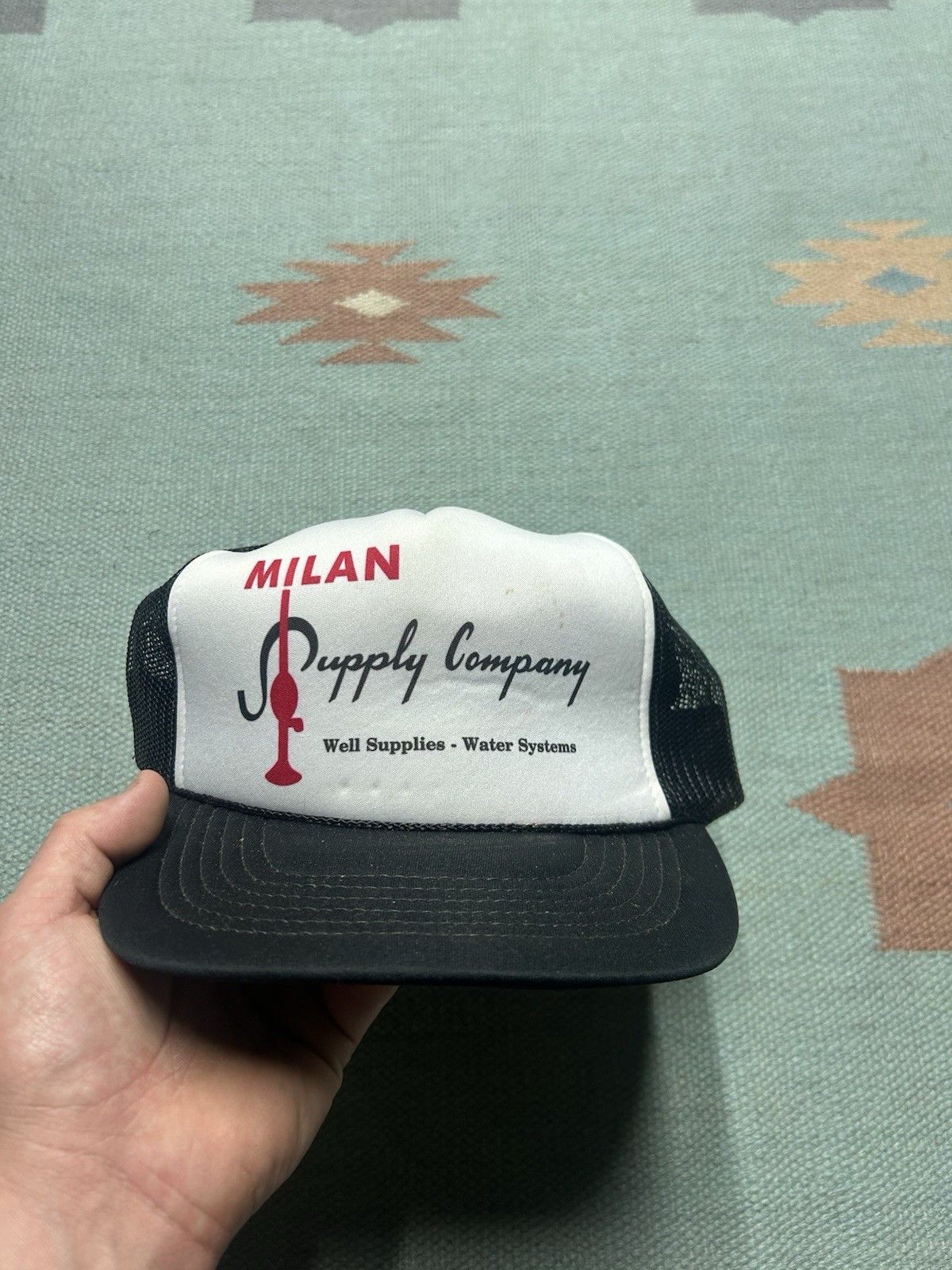 Vintage Vtg trucker hat Milan supply company well water systems Mich Size ONE SIZE - 2 Thumbnail