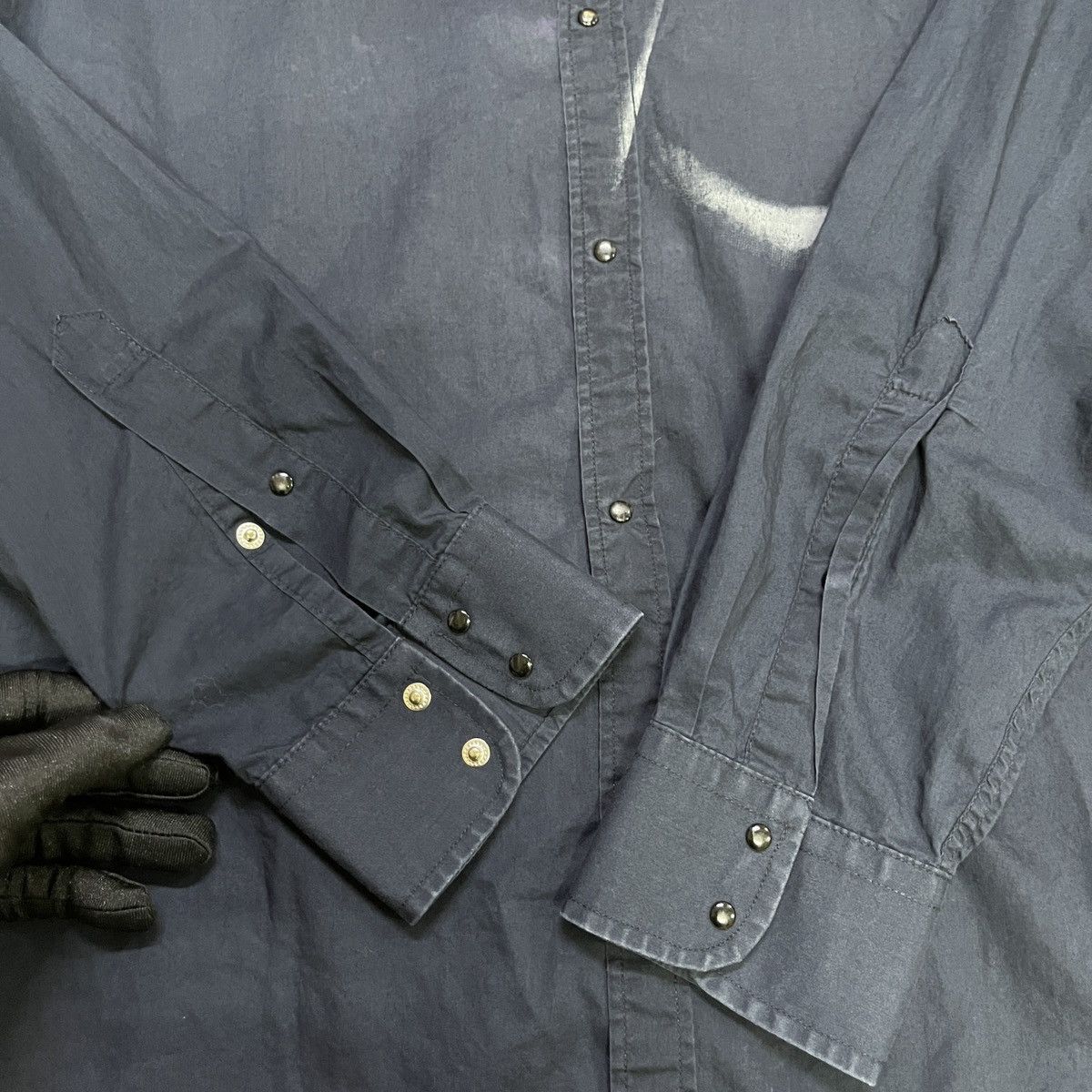 Armani × Giorgio Armani × Vintage Vintage Armani Jeans Snap Button Shirt Size US S / EU 44-46 / 1 - 4 Thumbnail