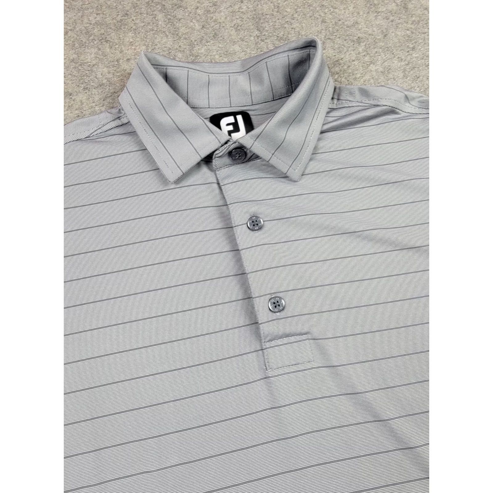 Footjoy FootJoy Golf Polo Shirt Mens Large Gray Stripe Short Sleeve Polo Outdoor Sports Size US L / EU 52-54 / 3 - 2 Thumbnail
