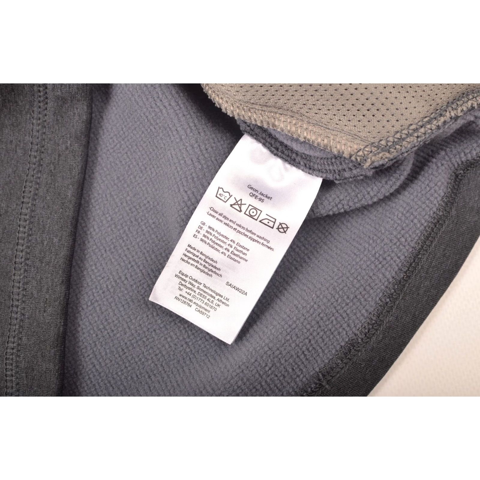 Rab RAB Geon Jacket QFE-95 Full-Zip Fleece Jacket M Gray Windbreaker Jacket Mens Size US M / EU 48-50 / 2 - 6 Thumbnail