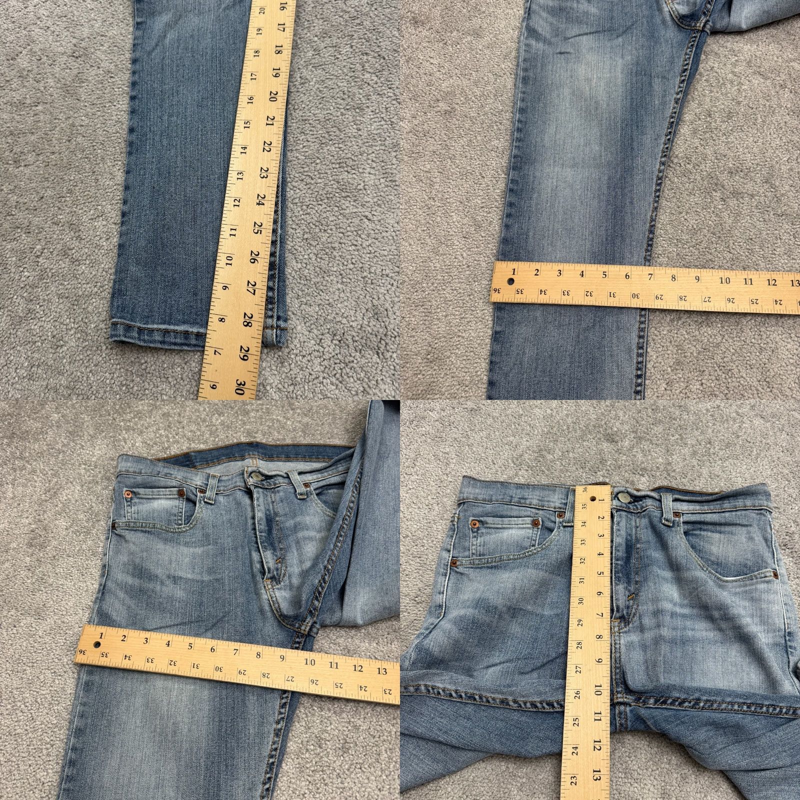 Levi's Levi's 512 Slim Fit Taper Leg Flex Denim Jeans Mens 31x30 Blue Light Wash Cotton Size US 31 - 9 Thumbnail