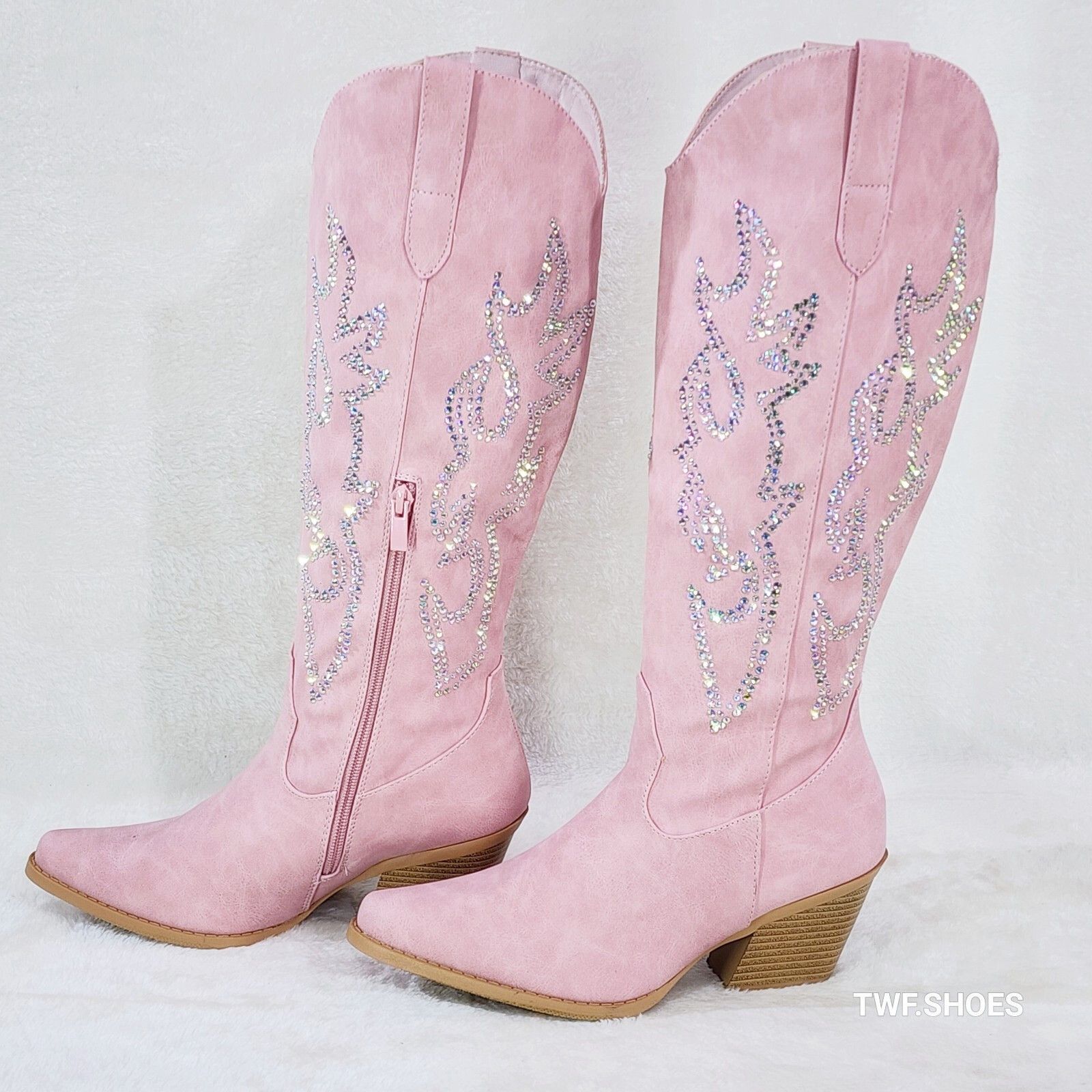 Other Ann Pink Leatherette With Rhinestones Country Glam Western C Size US 10 / IT 40 - 6 Thumbnail