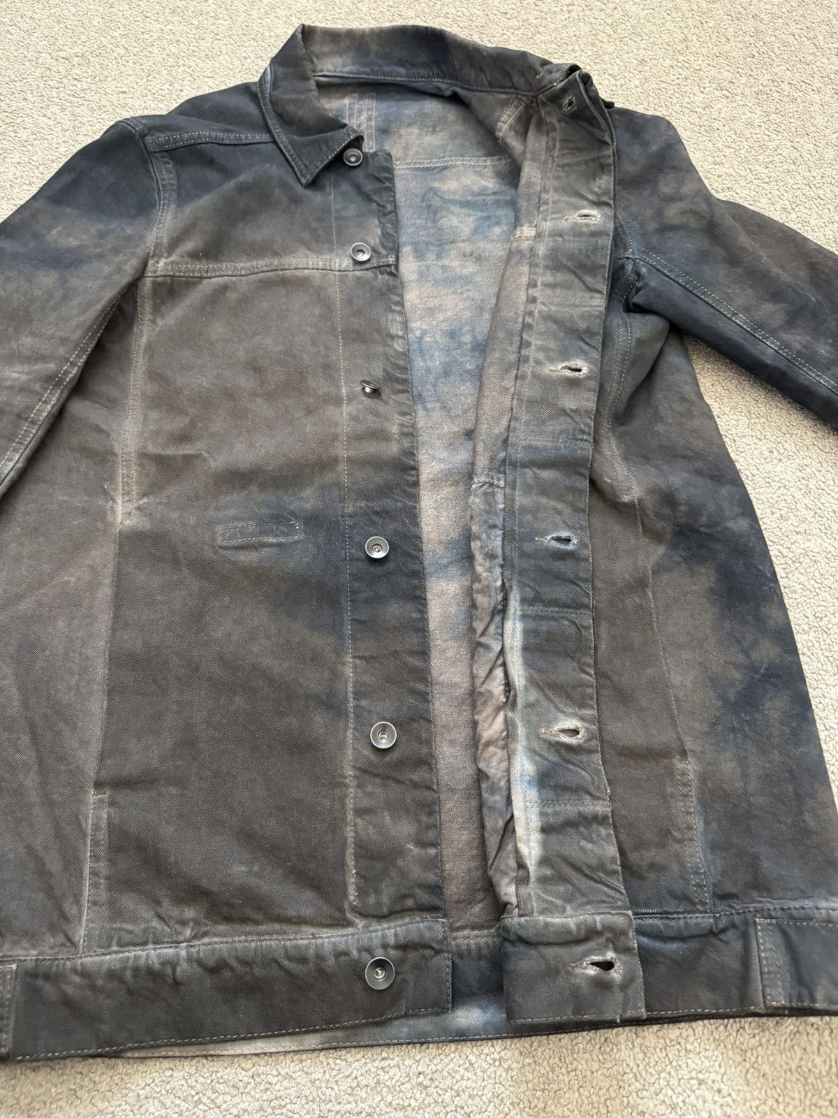 Rick Owens Drkshdw SS15 Rick Owens DRKSHDW Batik Dark Dust Denim Work Jacket Size US S / EU 44-46 / 1 - 6 Thumbnail