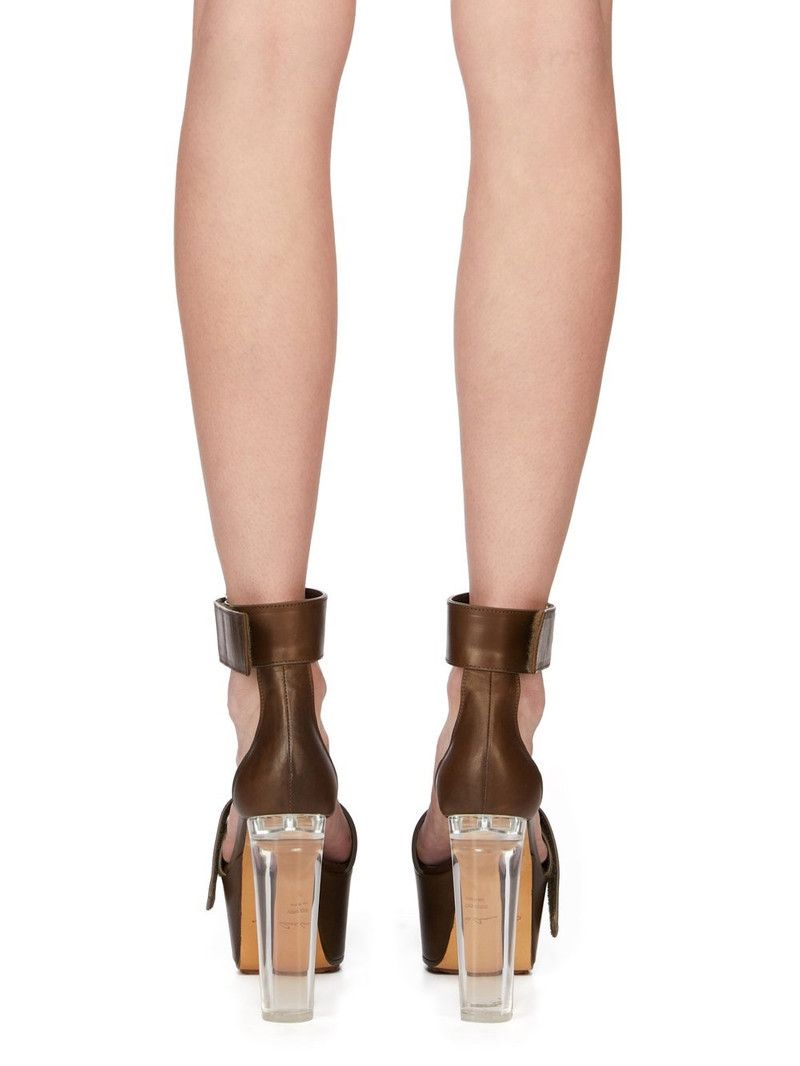 Rick Owens o1y0126 Leather Ankle Strap Sandals in Brown Size US 11 / IT 41 - 4 Thumbnail