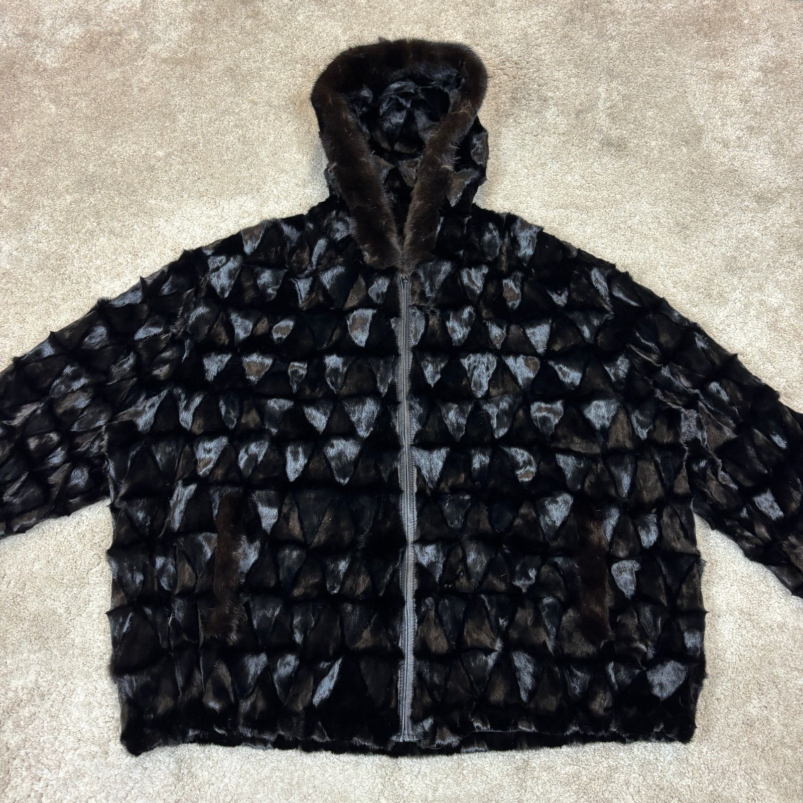 Vintage Vintage Lazare's Furs Pieced Mink Fur Hooded Jacket Size 50 Size US L / EU 52-54 / 3 - 2 Thumbnail