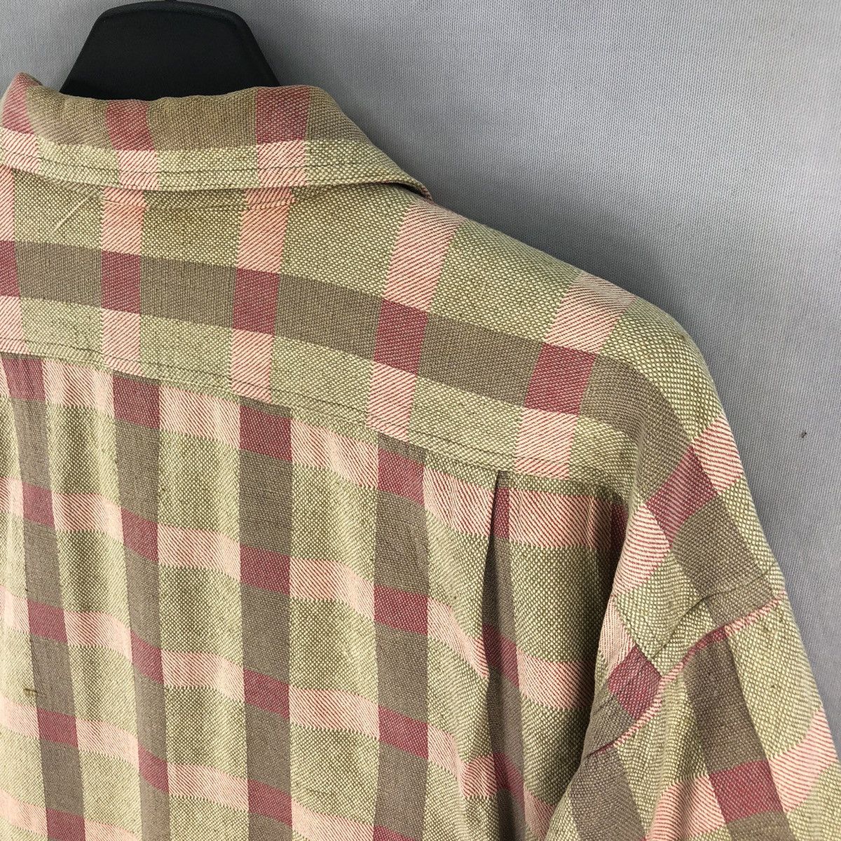Flannel Vintage 80's Flannel Double Flap Pocket Checker by BORG Size US L / EU 52-54 / 3 - 5 Thumbnail