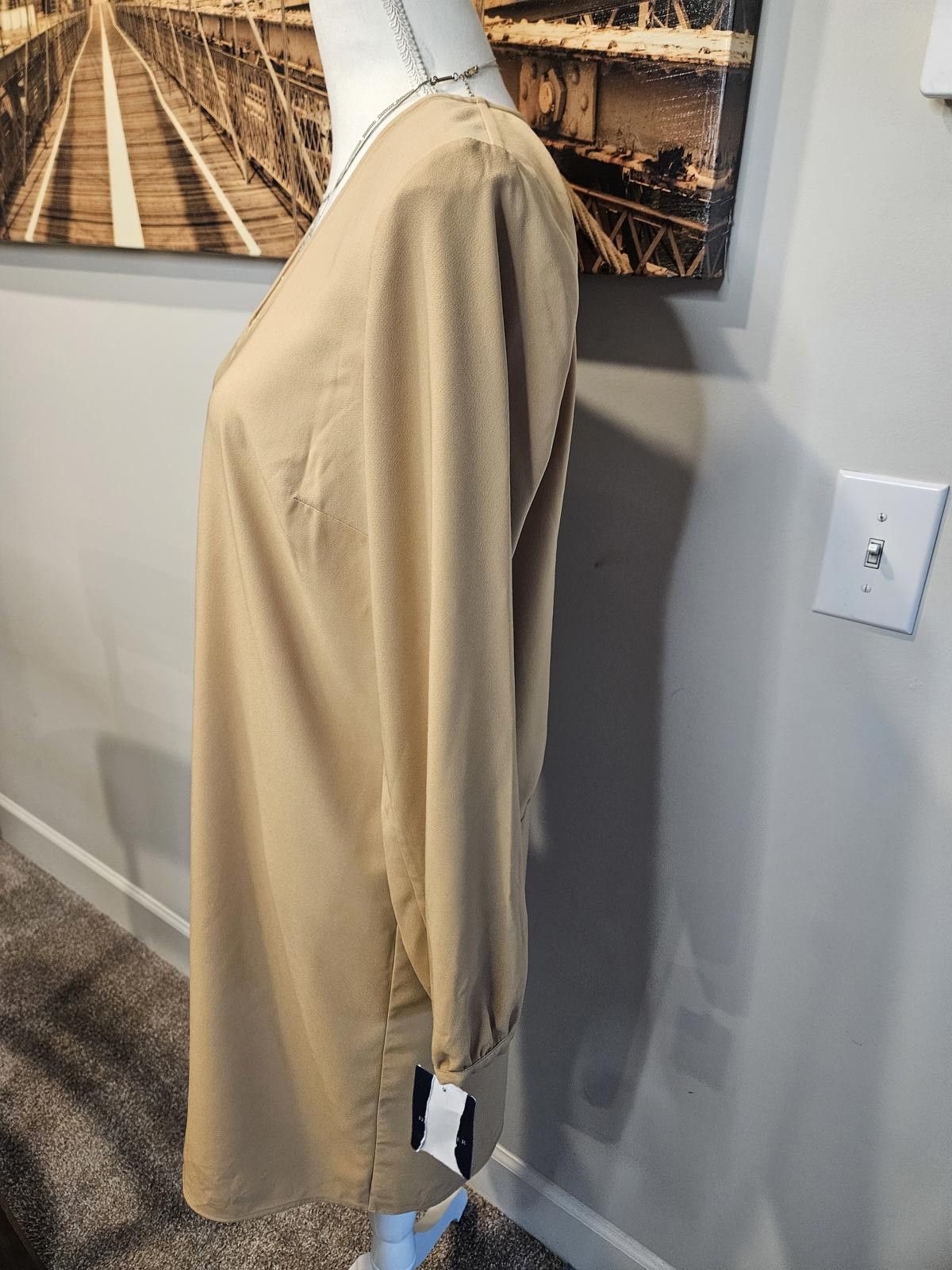 Designer Nwt Doncaster Elegant V-Neck Long Sleeve Dress Size S / US 4 / IT 40 - 3 Thumbnail
