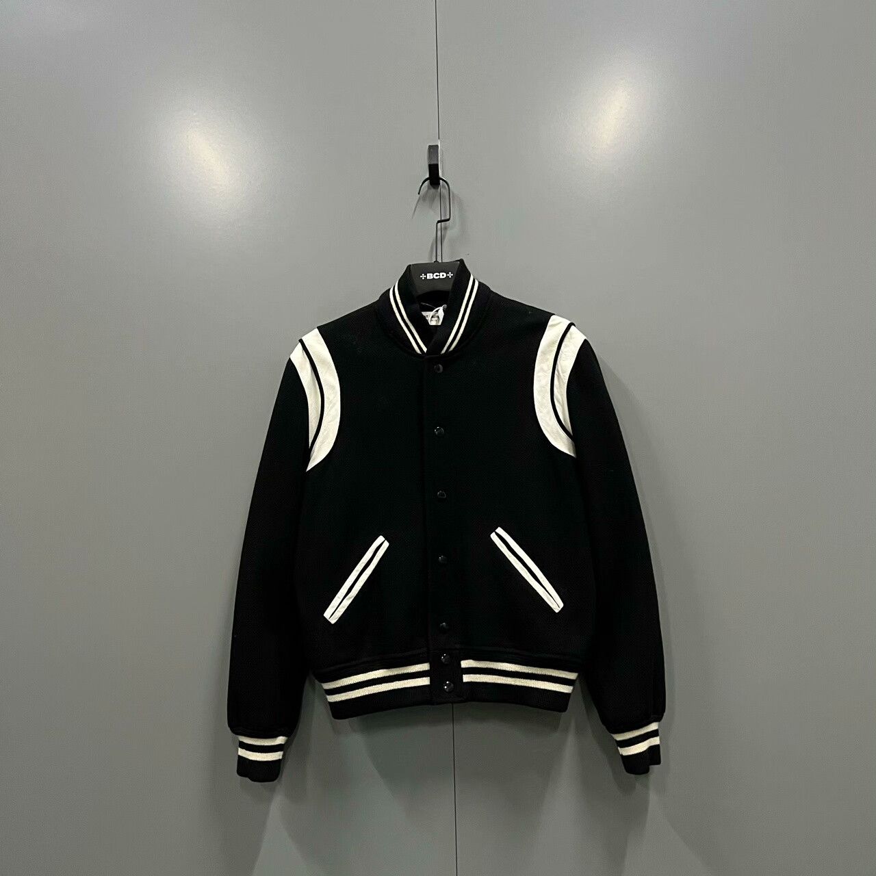 Saint Laurent Paris Saint Laurent Paris Black White Baseball Jacket Size US S / EU 44-46 / 1 - 1 Thumbnail