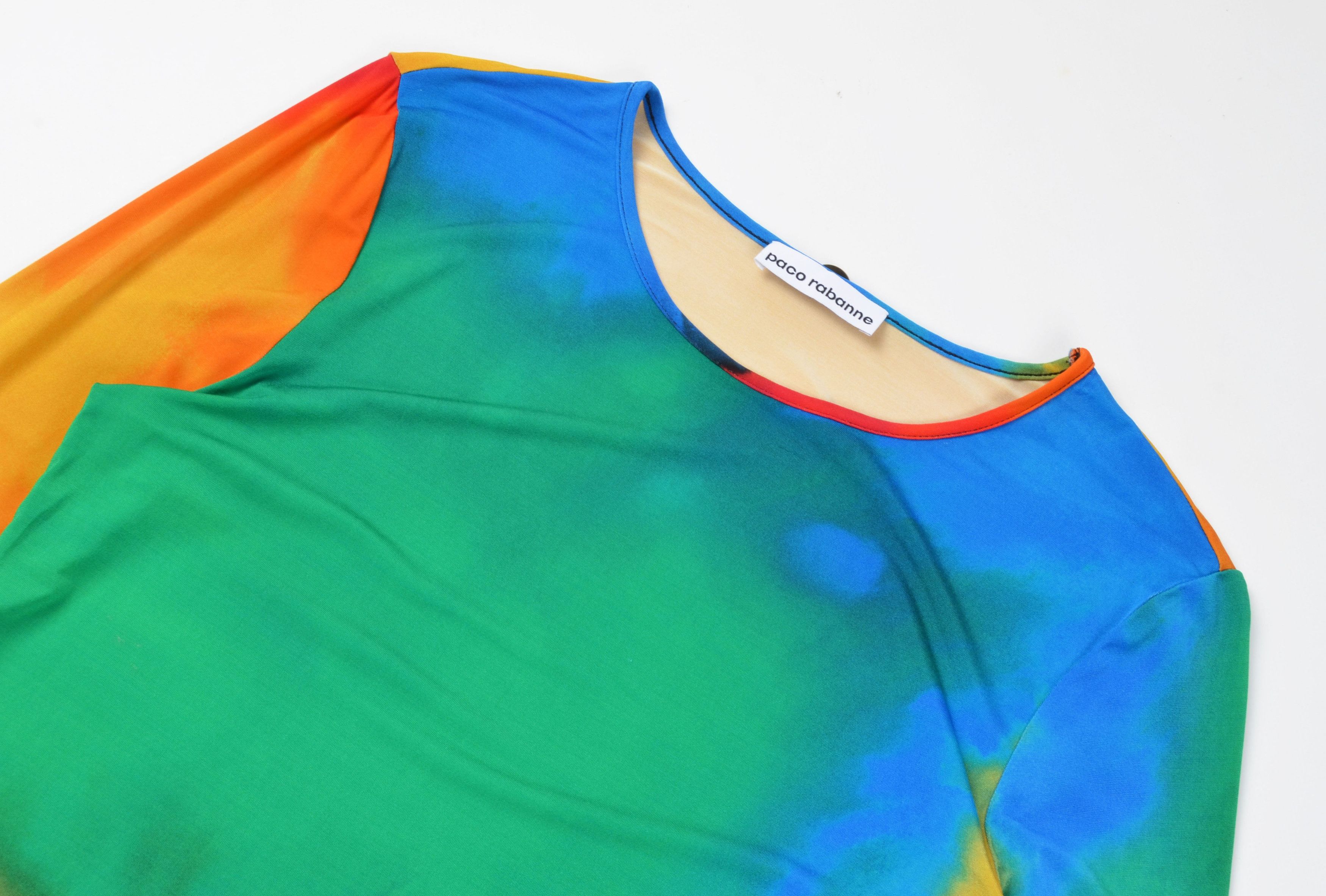 Paco Rabanne Paco Rabanne Rainbow Tie-Dye Mesh Long Sleeve Top Size XS / US 0-2 / IT 36-38 - 5 Thumbnail