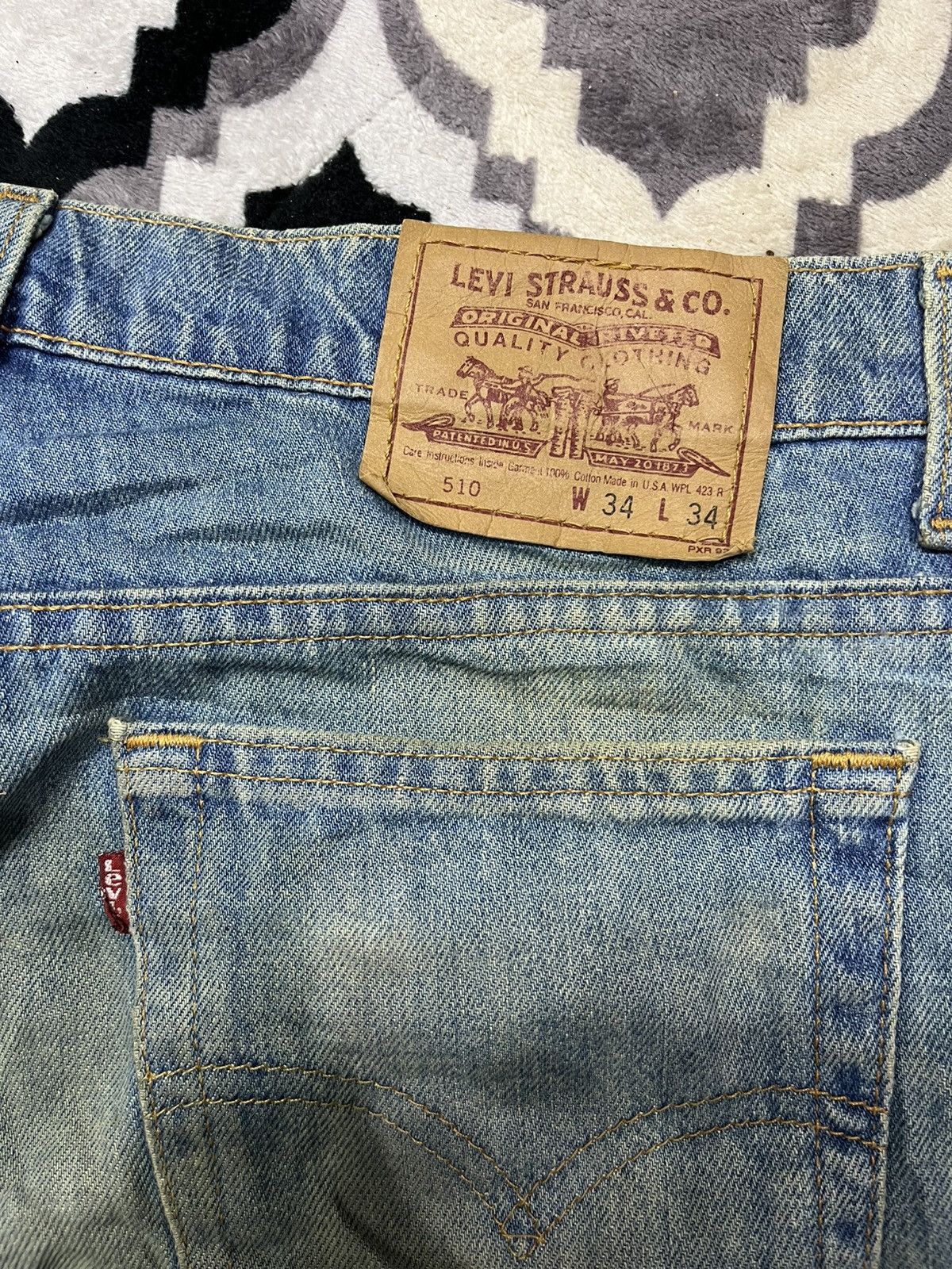 Levi's Vintage Clothing 1990s levis 510 mud washed destroyed sun faded denim pants Size US 34 / EU 50 - 8 Thumbnail