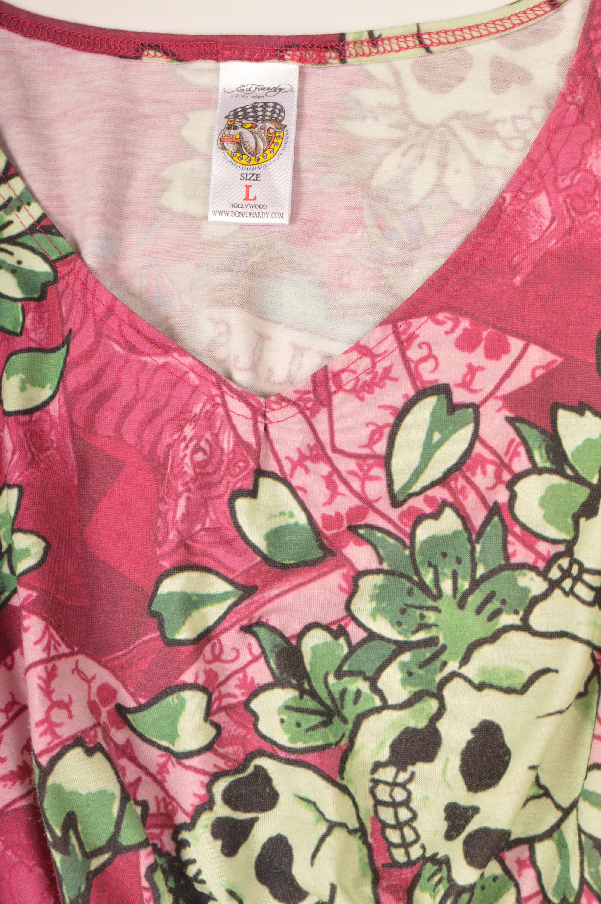 Ed Hardy × Vintage Ed Hardy Love Kills Slowly Skull Print Vintage Mini Dress Size L / US 10 / IT 46 - 3 Thumbnail