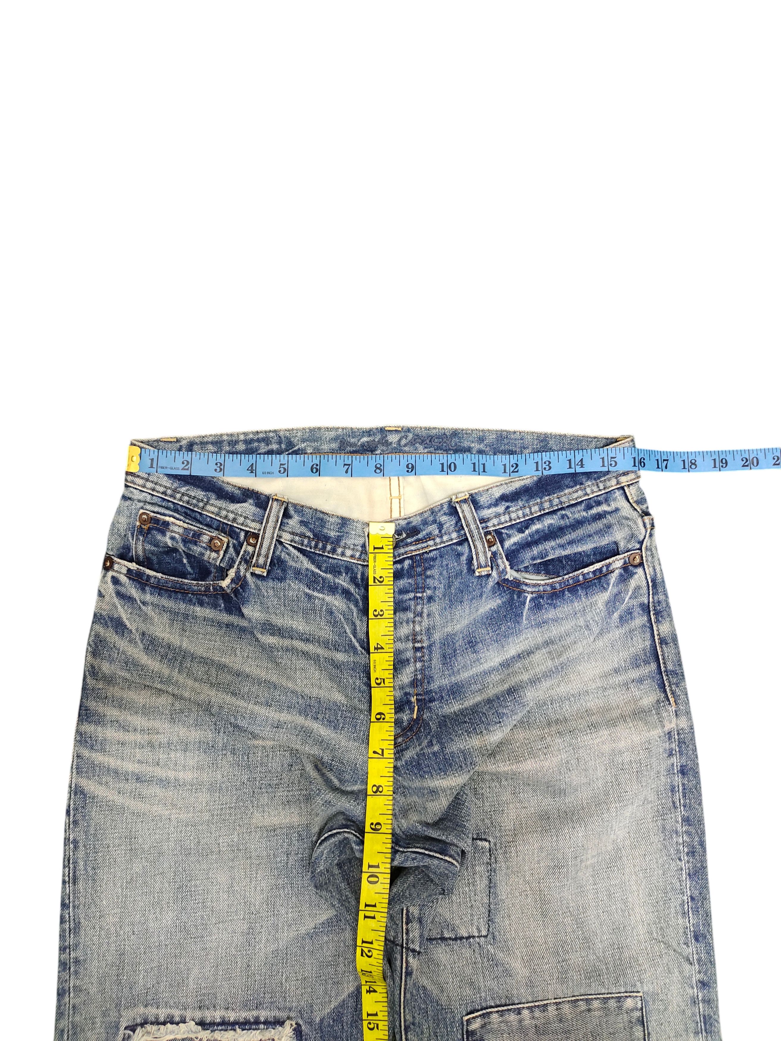 Japanese Brand Couch Japan Patchwork Clawmark Distress Faded Denim Jeans Size US 32 / EU 48 - 13 Thumbnail