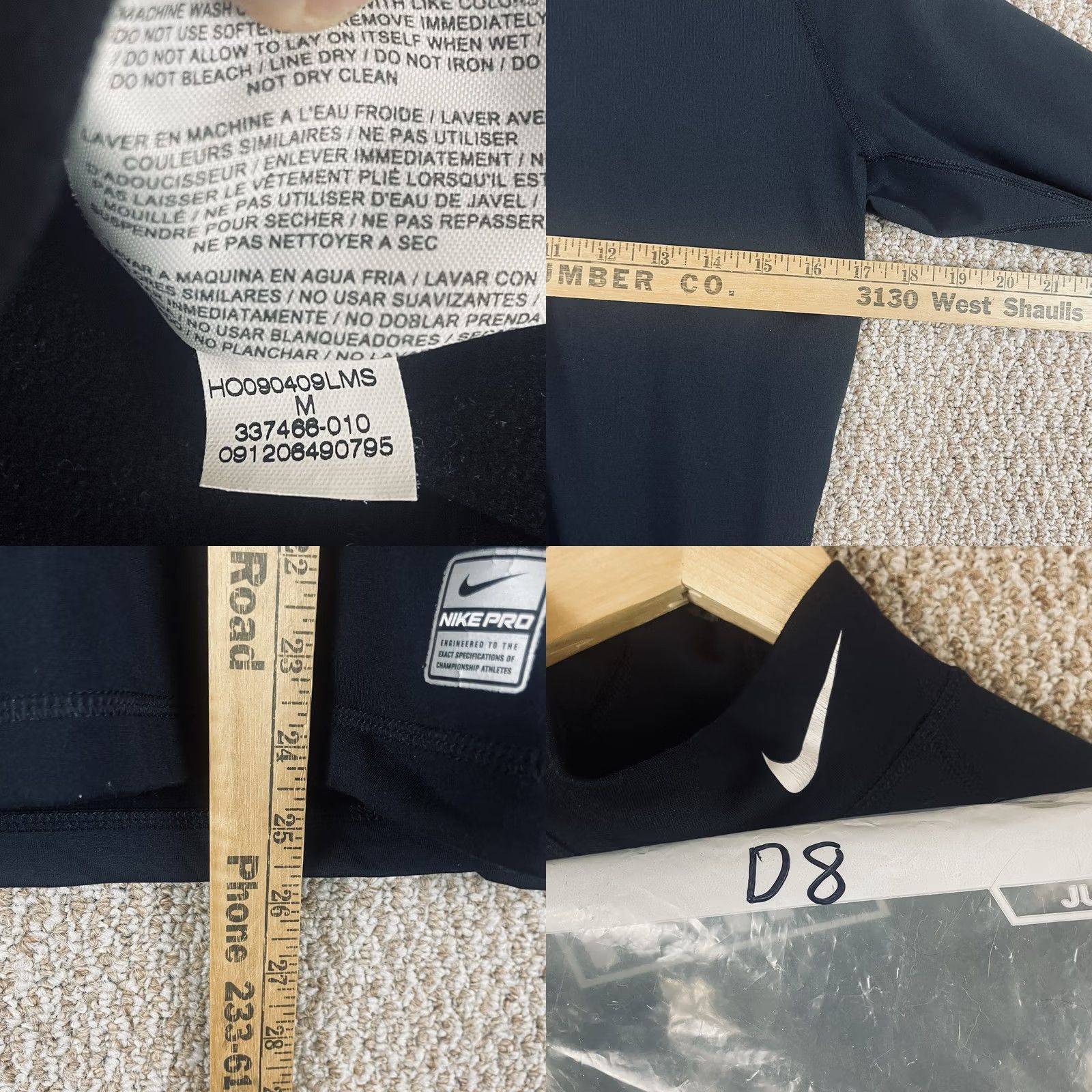 Nike Nike Pro Womens M Black Long Sleeve Athletic Compression Top D8 Size M / US 6-8 / IT 42-44 - 8 Thumbnail