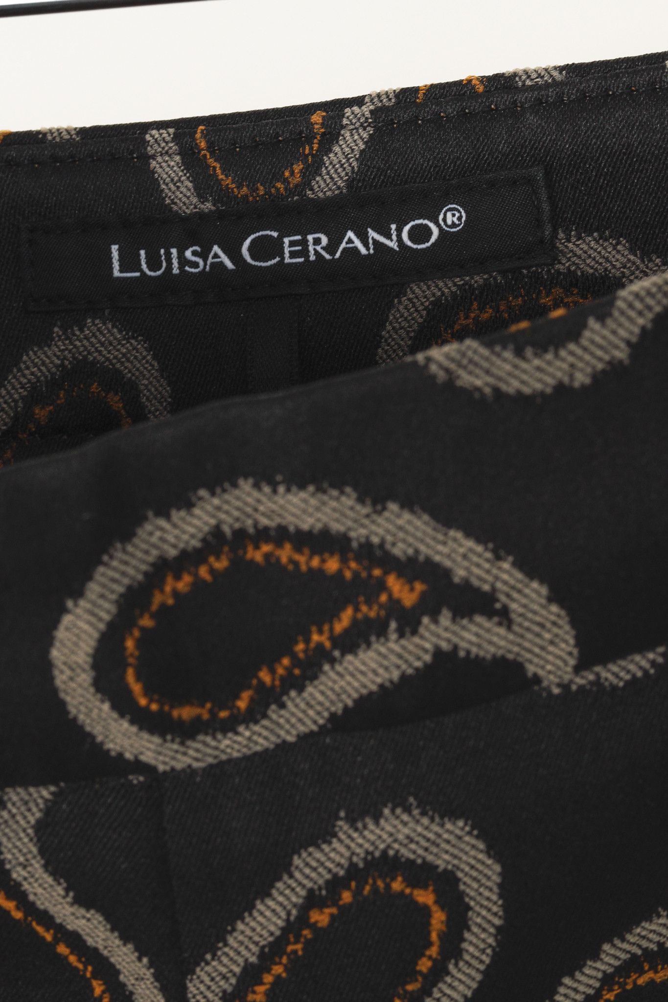 Luisa Cerano Luisa Cerano Black Paisley Satin-Jacquard Pants Size 33" - 4 Thumbnail