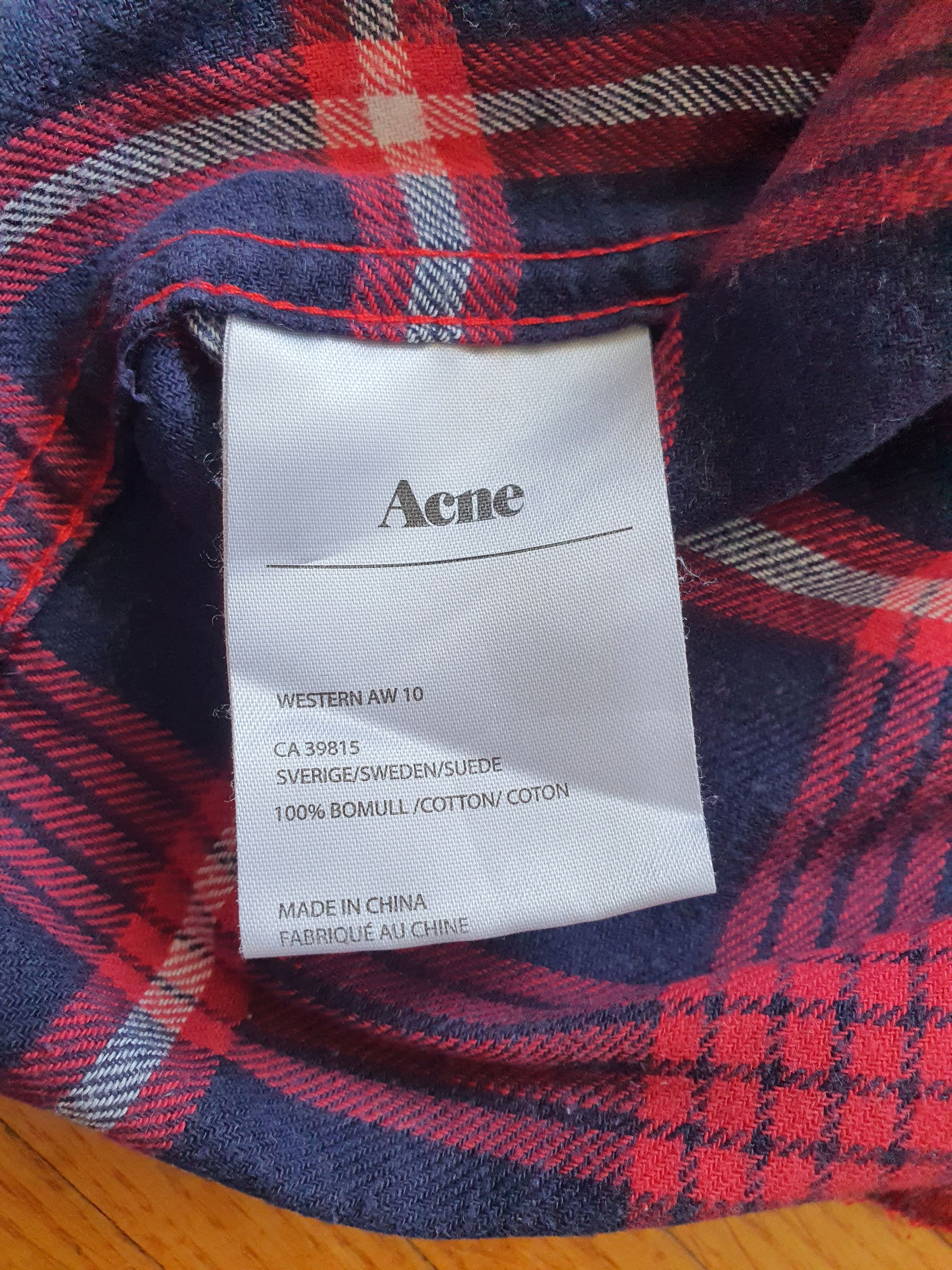Acne Studios POP CLASSICS - Flannel Shirt - Western AW 10 Size US M / EU 48-50 / 2 - 5 Thumbnail