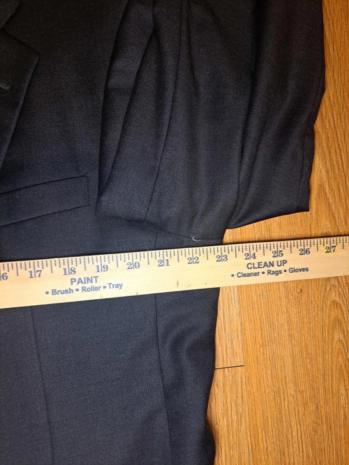 Hickey Freeman Hickey Freeman Loro Piana Suit Jacket 46L Gray Wool 120's Size 46L - 10 Thumbnail