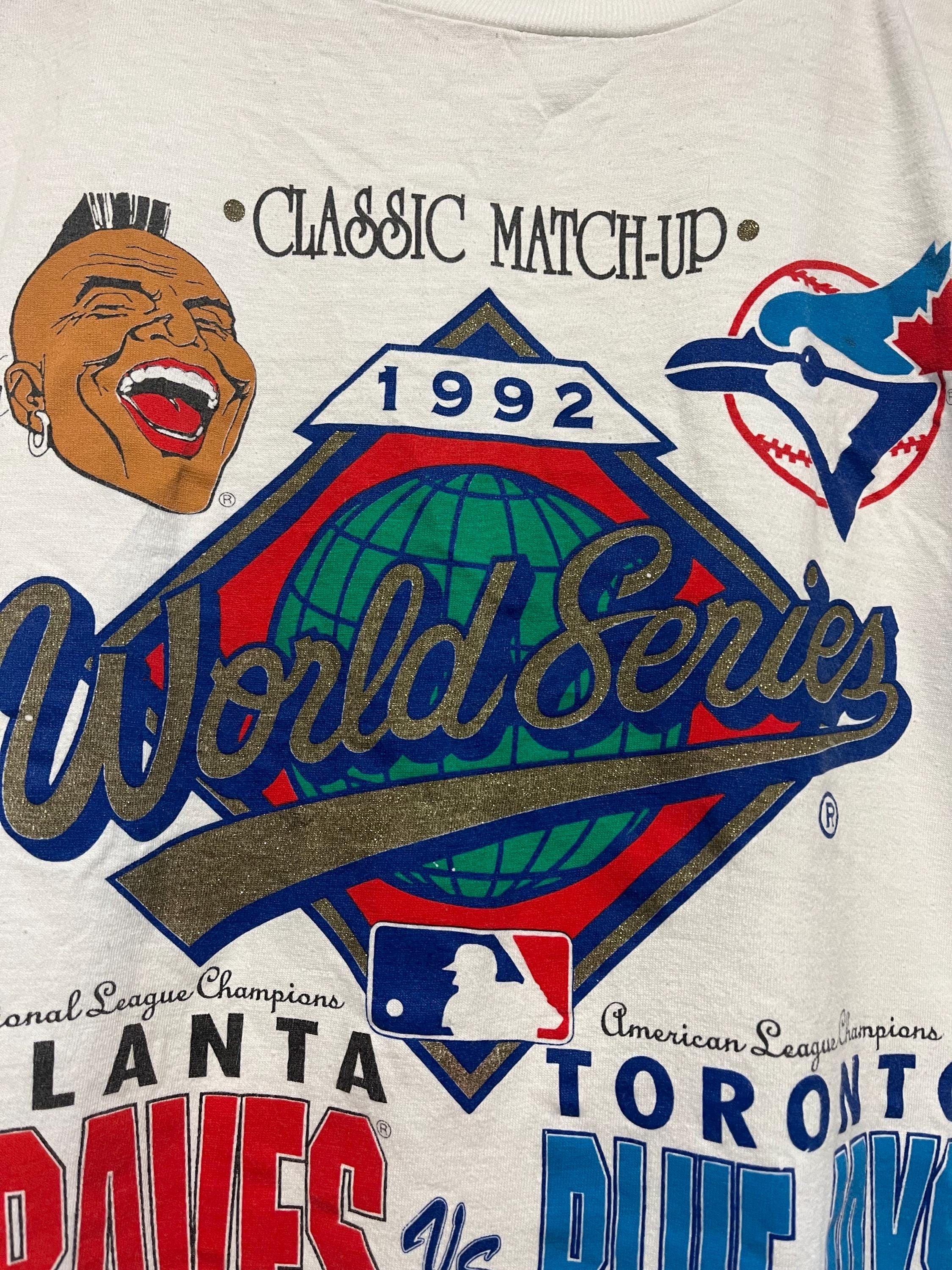 Vintage Vintage Toronto Blue Jays 92 World Series Matchup T-shirt Size US XL / EU 56 / 4 - 4 Thumbnail
