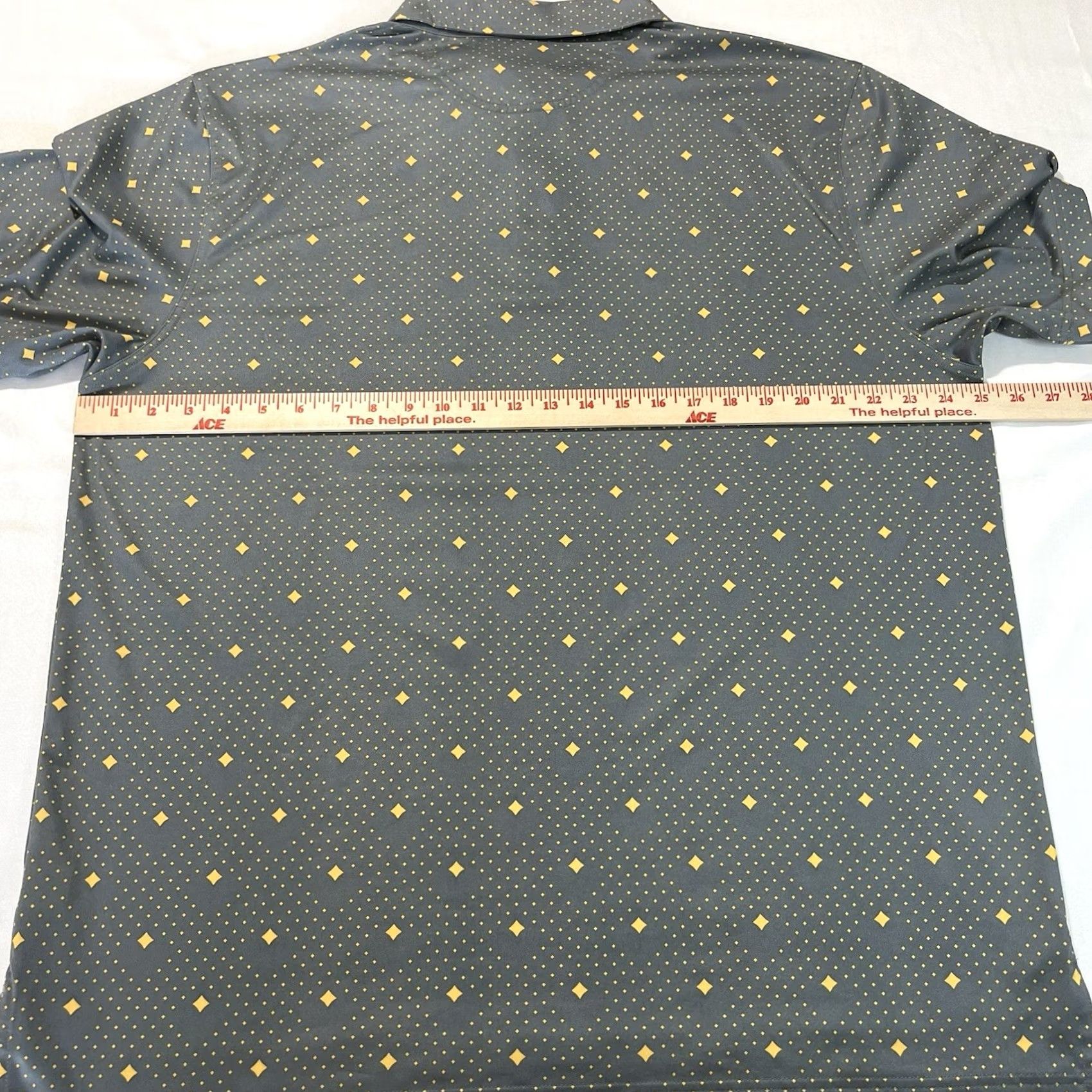 Vintage Bobby Jones Polo Shirt Geometric X-H2O Performance XXL Gray Yellow, Men, Short Sleeve, 2XL, Golf Apparel Size US XXL / EU 58 / 5 - 5 Thumbnail