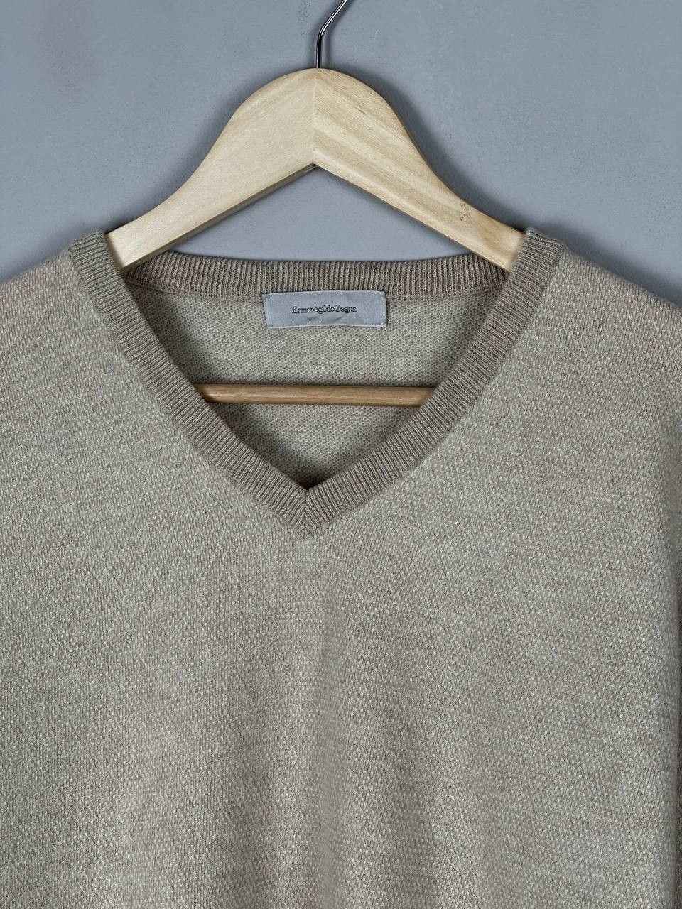 Ermenegildo Zegna Ermenegildo Zegna Beige Luxury Cashmere Sweater Size US L / EU 52-54 / 3 - 4 Thumbnail