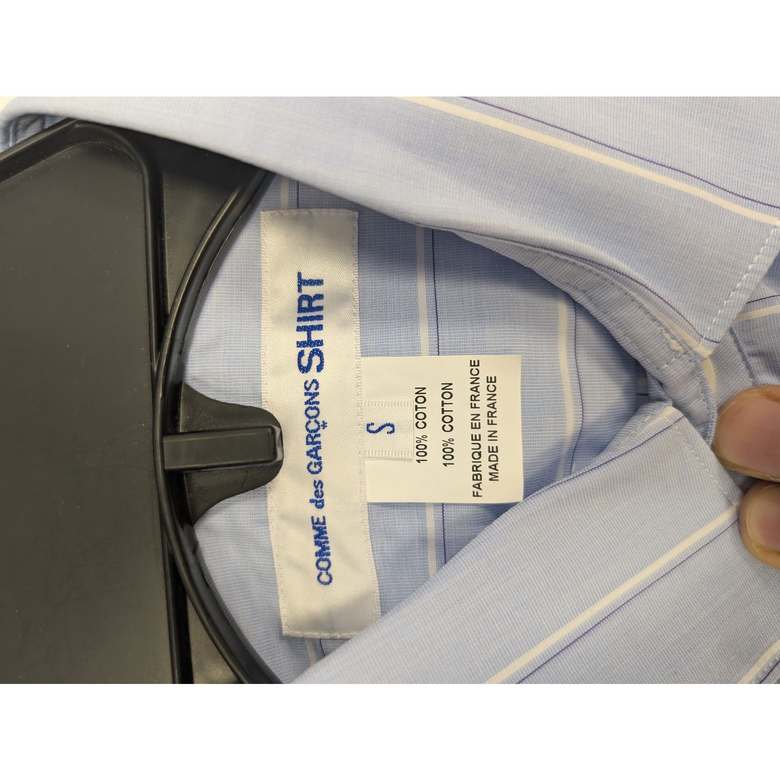 Comme des Garcons o1rshd1 Blue Cutout Patchwork Button Up Shirt in Light Blue Size US S / EU 44-46 / 1 - 12 Thumbnail
