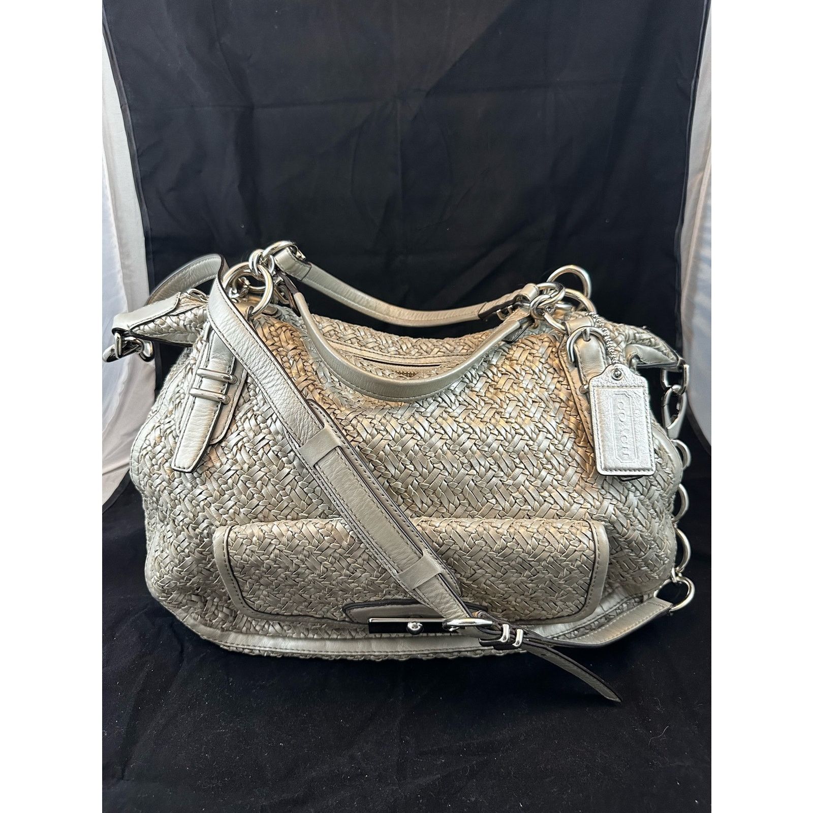 Coach Coach Kristin Pinnacle Woven Laila Satchel Parchment 19747 Size ONE SIZE - 1 Thumbnail