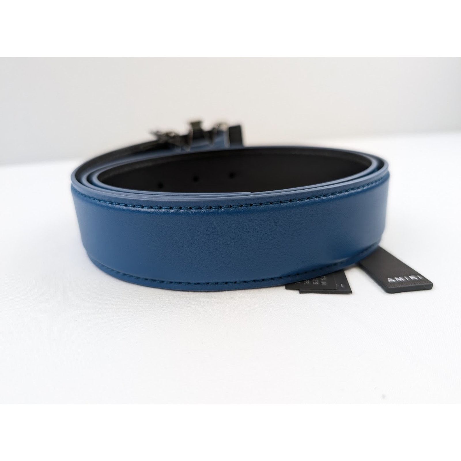 Amiri o1rshd1 Size: 95 / Nappa Belt in Blue Size 36 - 9 Thumbnail