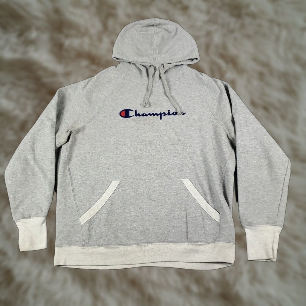 Champion Champion Hoodie Mens Large Gray Pullover Sweatshirt Casual Fleece Size US L / EU 52-54 / 3 - 1 Thumbnail