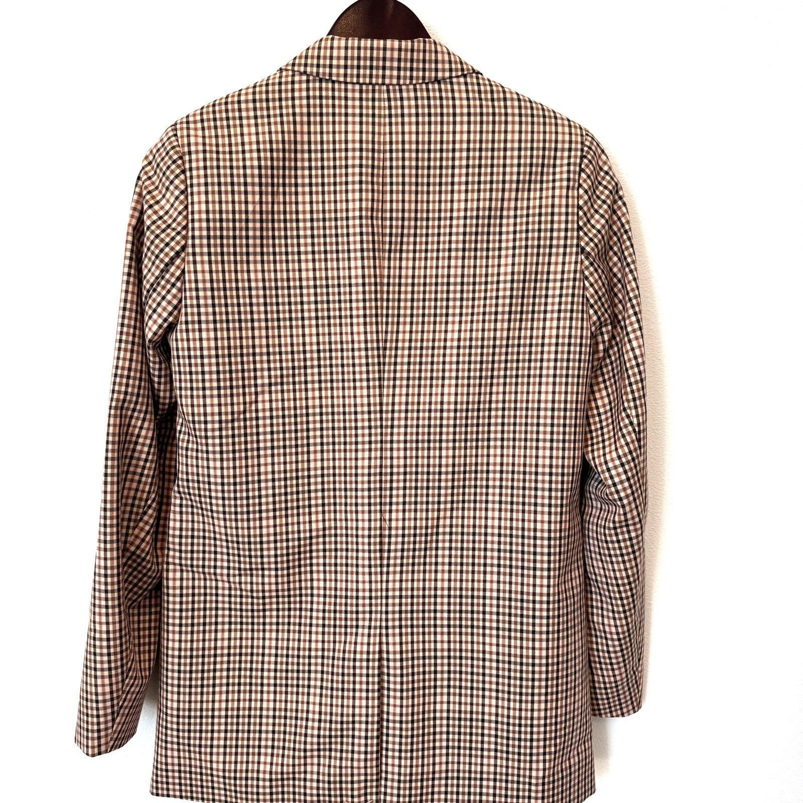 Scotch & Soda Scotch & Soda Double-Breasted Plaid Tailored Blazer Pink XS Size XS / US 0-2 / IT 36-38 - 16 Thumbnail