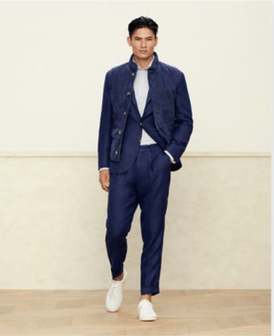 image of Brunello Cucinelli O1W1Db10424 Pants In Dark Blue, Men's (Size 34)