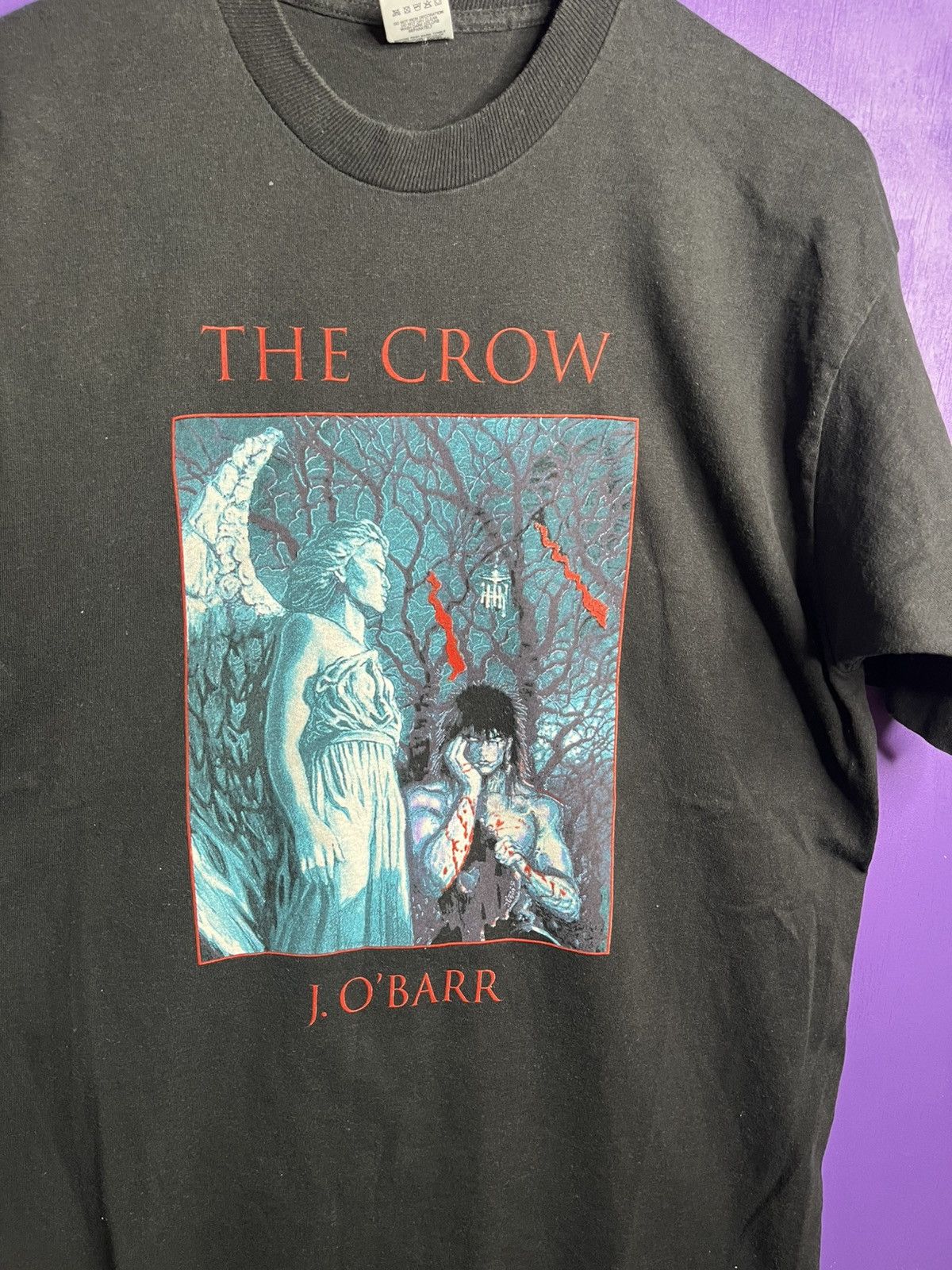 Vintage Vintage 1994 The crow pain fear irony book promo t-shirt Size US L / EU 52-54 / 3 - 3 Thumbnail