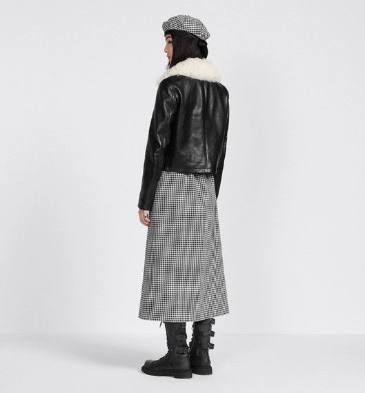 Dior o1w1db10225 Mid-Length Straight-Cut Skirt in White Black Size 28" / US 6 / IT 42 - 6 Thumbnail