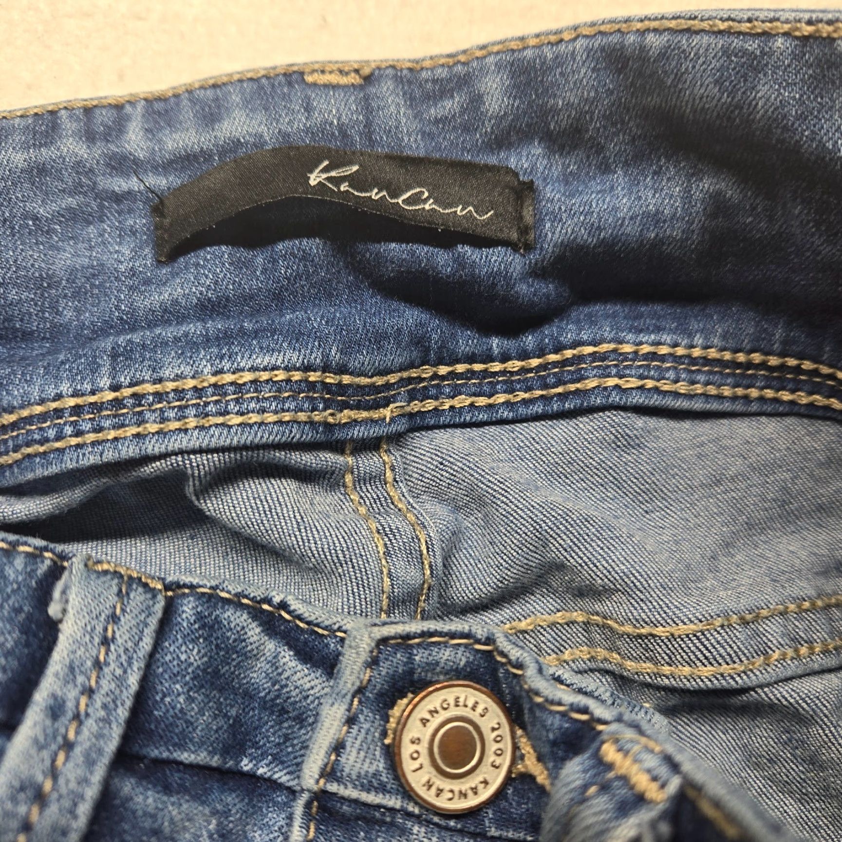 Vintage Kancan Jeans Distressed 3 Button Skinny Blue Denim Pants Women's Size 26 Size 26" / US 2 / IT 38 - 5 Thumbnail