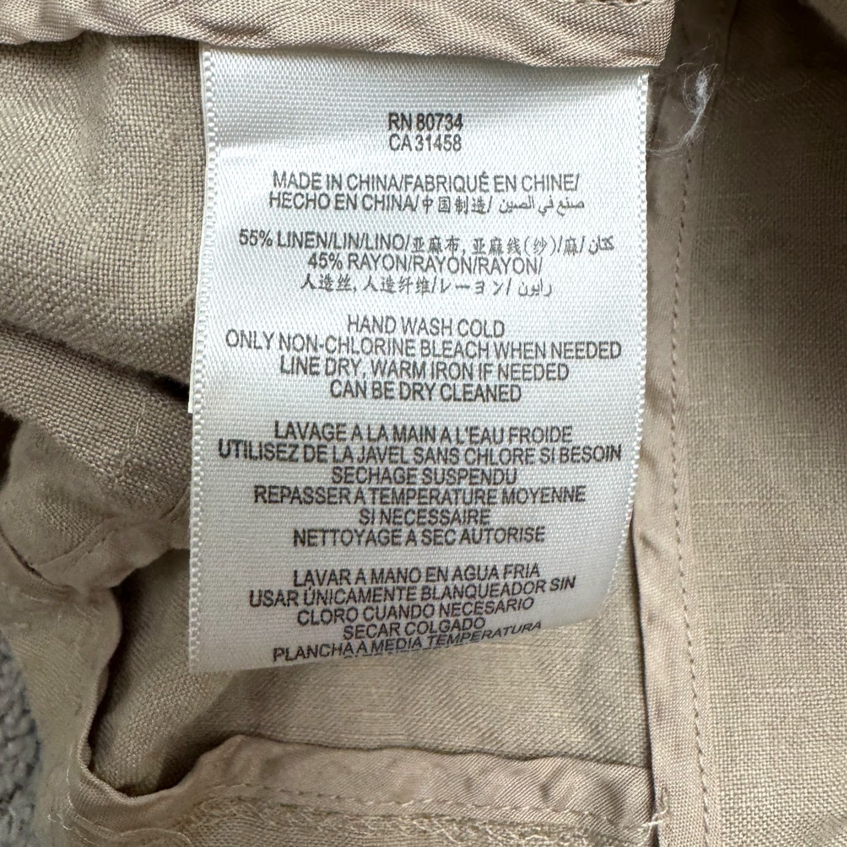 Vintage VINTAGEBGB Paris Utility Linen Blend Full Zip Jacket Women 6 Tan Pocket Casual Outdoor Size M / US 6-8 / IT 42-44 - 5 Thumbnail