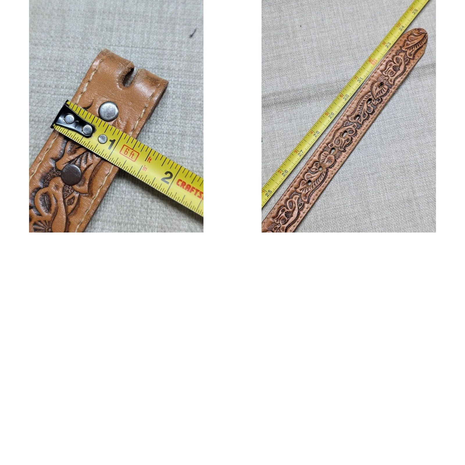 Vintage VINTAGE western belt Belt Women 28 brown Tooled SANDY named buckle Western Belt Size ONE SIZE - 8 Thumbnail