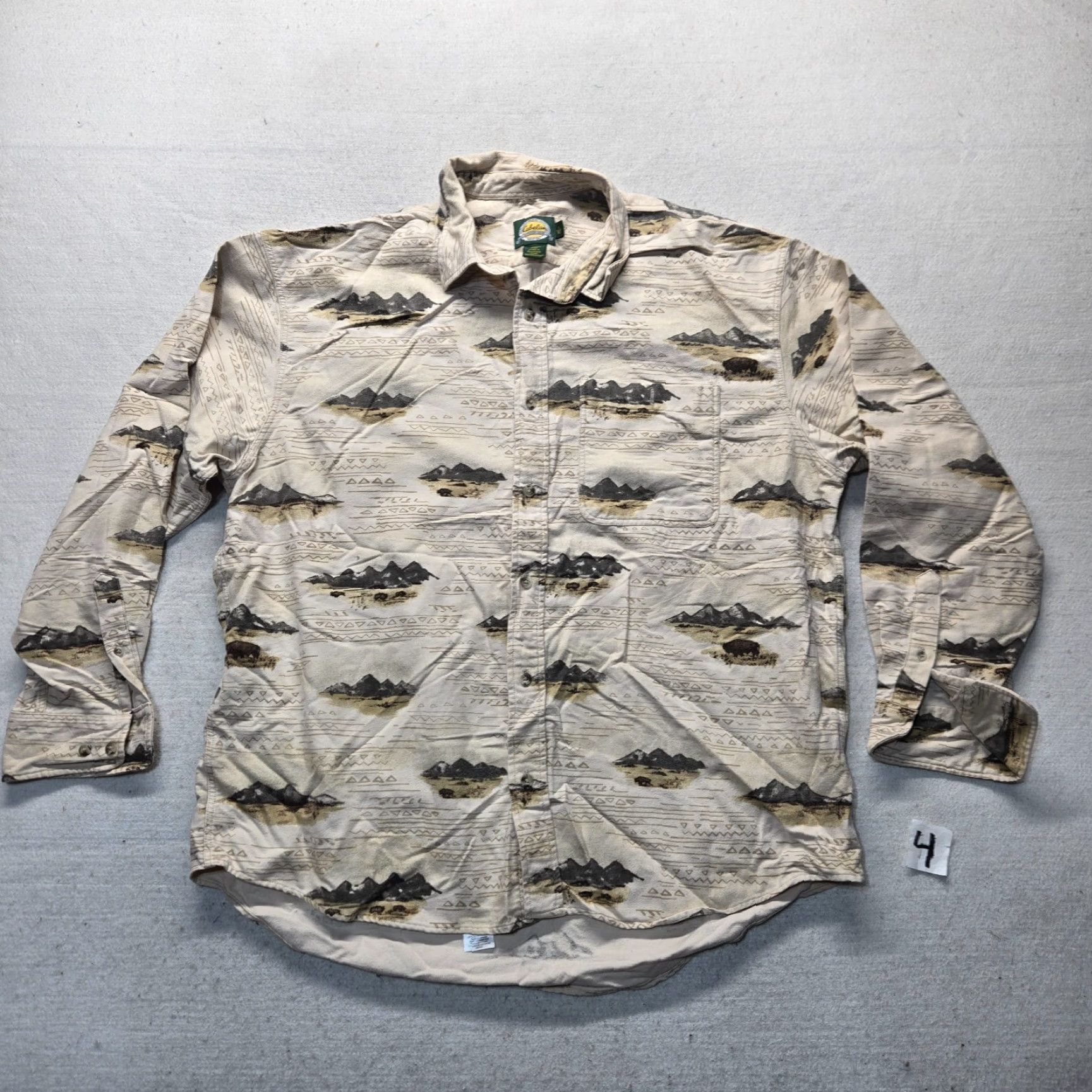 Vintage Cabela's Shirt Men Adult XL Button-Up Tan Beige Outdoor Gear Heavy Mountains Cotton Button-Down Collared Long Sleeve Size US XL / EU 56 / 4 - 2 Thumbnail
