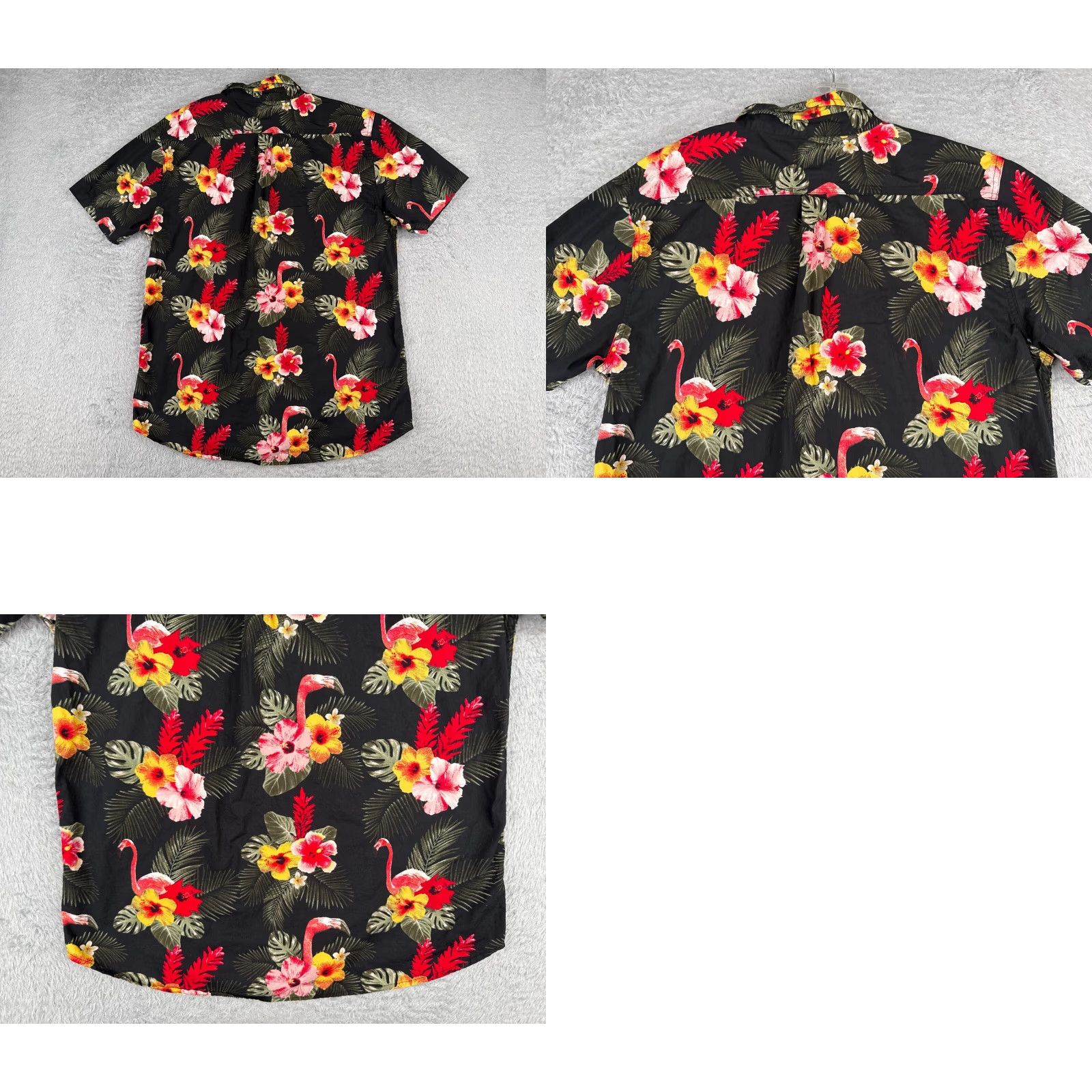 Levi's VINTAGE Levis Shirt Mens Extra Large Black Flamingo Floral Palm Leaf Hawaiian Vacation Size US XXL / EU 58 / 5 - 9 Thumbnail