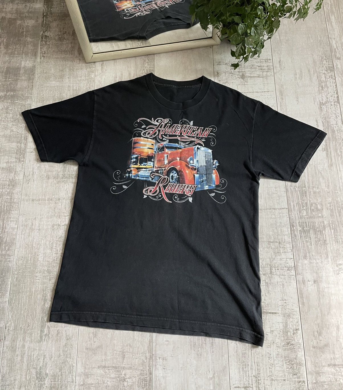 Other Vintage 3D Emblem American Riders 90’s T-Shirt Truck Wolf Size US L / EU 52-54 / 3 - 2 Thumbnail
