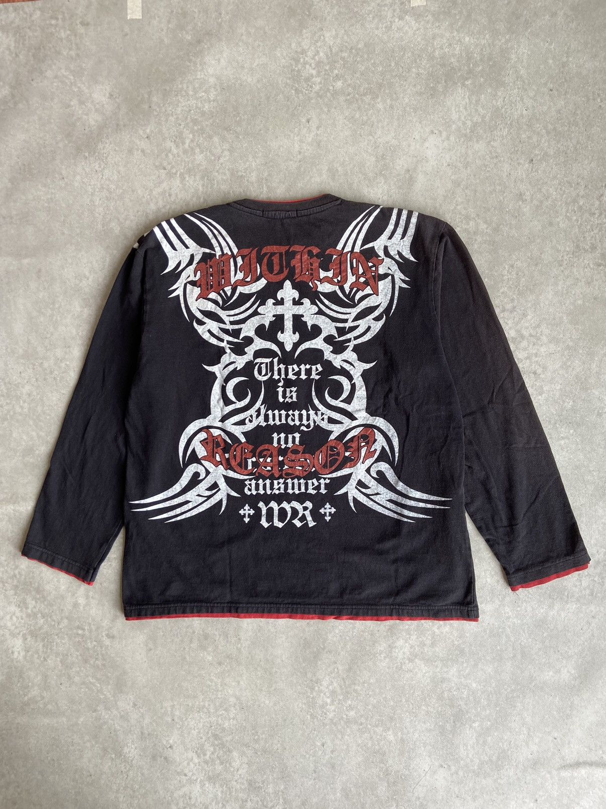 If Six Was Nine × Japanese Brand × Le Grande Bleu (L.G.B.) VINTAGE BULLET NOISE CHROME PUNK HEARTS CROSS LONGSLEEVE Size US L / EU 52-54 / 3 - 10 Thumbnail