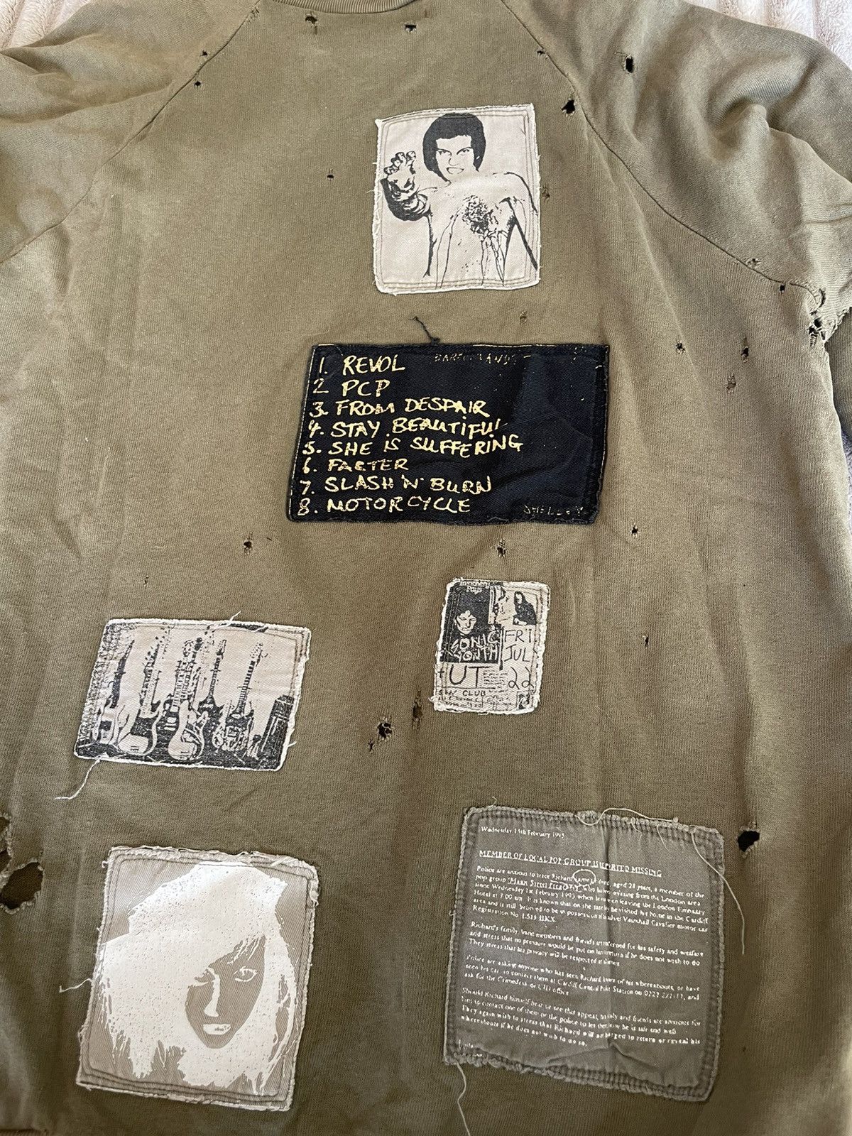 Raf Simons Riot! Riot! Roit! Patched Sweatshirt AW01 2001-2002 Size US S / EU 44-46 / 1 - 11 Thumbnail