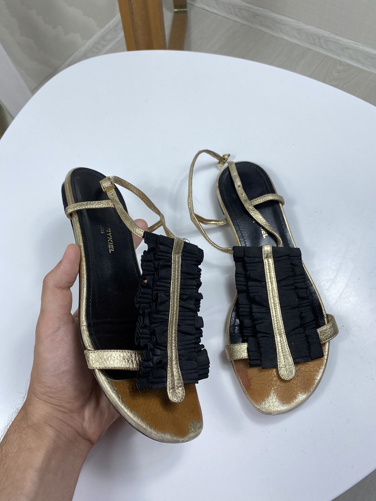 Sonia Rykiel × Vintage Sonia Rykiel Leather Sandals Size US 8 / IT 38 - 1 Thumbnail