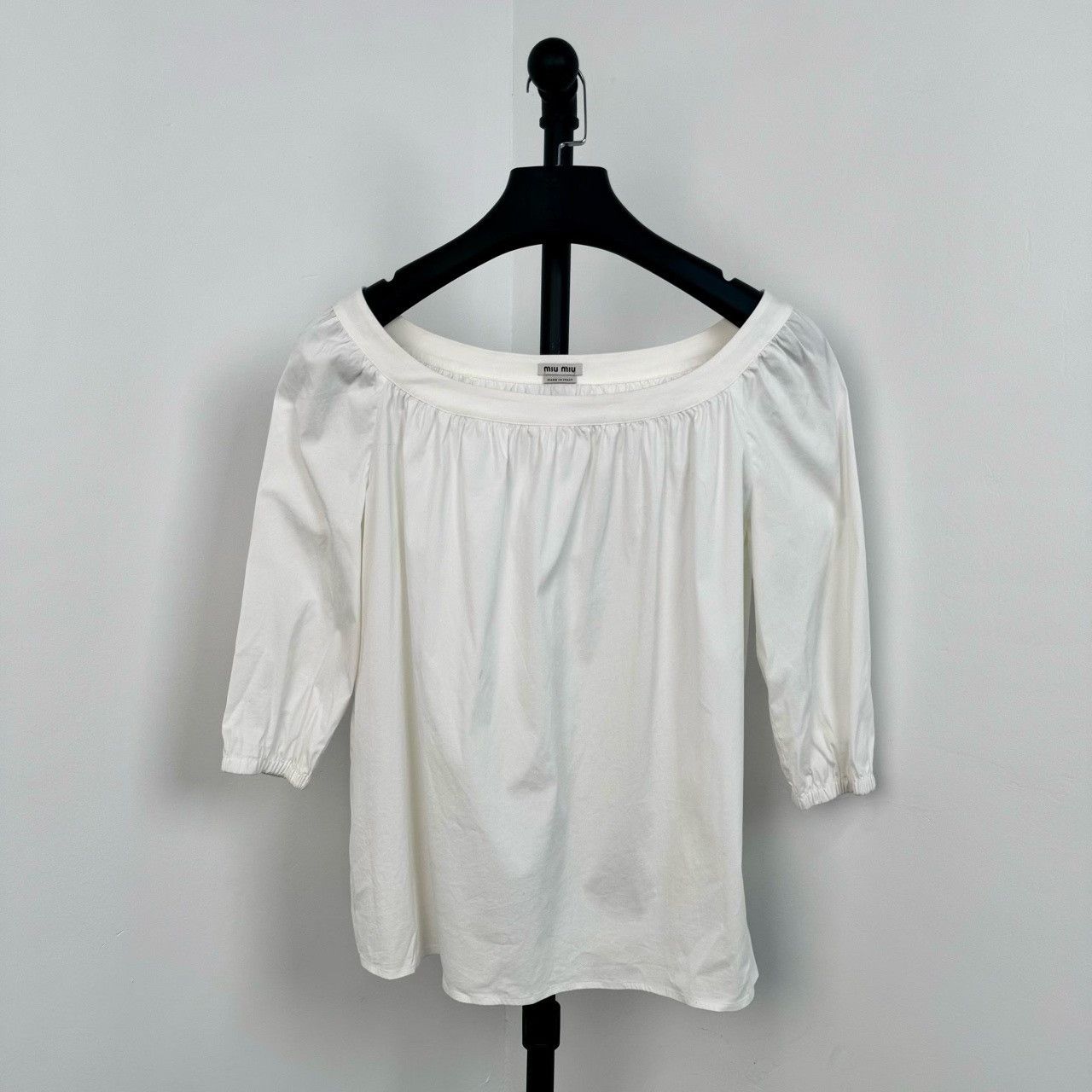 Miu Miu MiuMiu Campus Puff Sleeve Short Shirt Tee Size S / US 4 / IT 40 - 1 Thumbnail