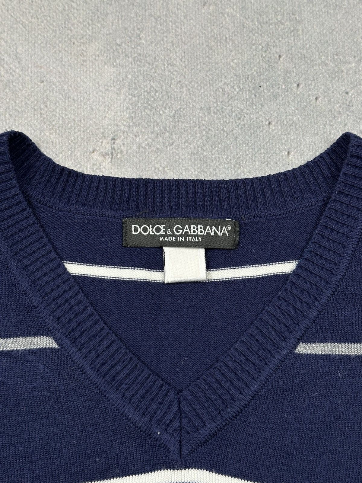 Dolce & Gabbana Vintage Dolce & Gabbana striped wool blend V-neck sweater Size US M / EU 48-50 / 2 - 5 Thumbnail