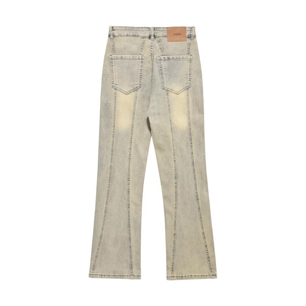 Japanese Brand × Jean American street style men's patchwork straight jeans Size US 32 / EU 48 - 2 Thumbnail