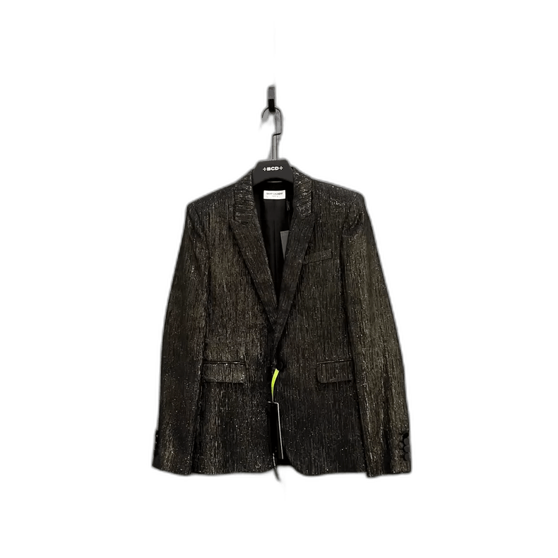 Saint Laurent Paris Saint Laurent Black Gold Shimmer Blazer Set-2507 Size US M / EU 48-50 / 2 - 7 Thumbnail