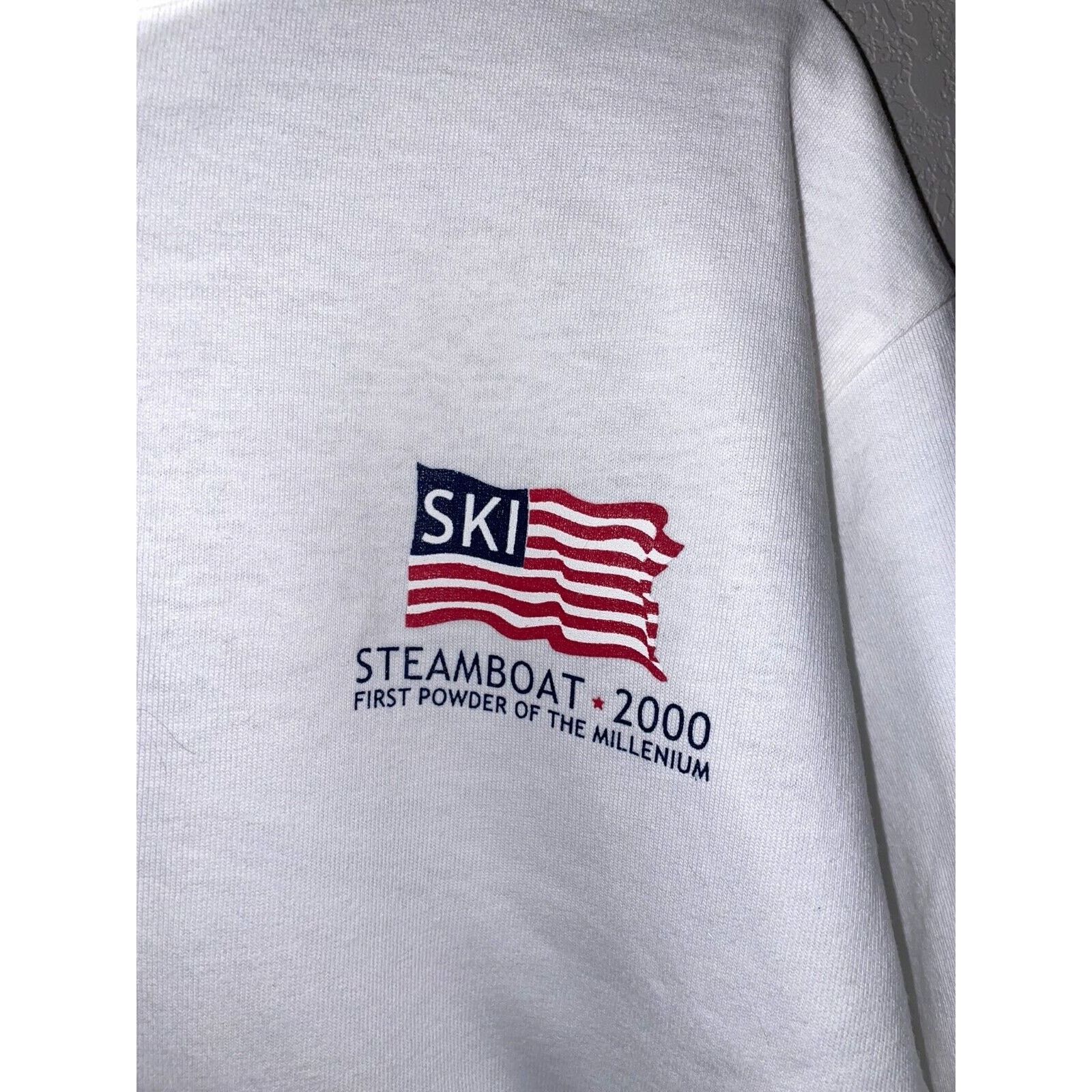 Anvil 2000 Y2K Steamboat Ski First Powder Of The Millenium Shirt L Size US L / EU 52-54 / 3 - 3 Thumbnail