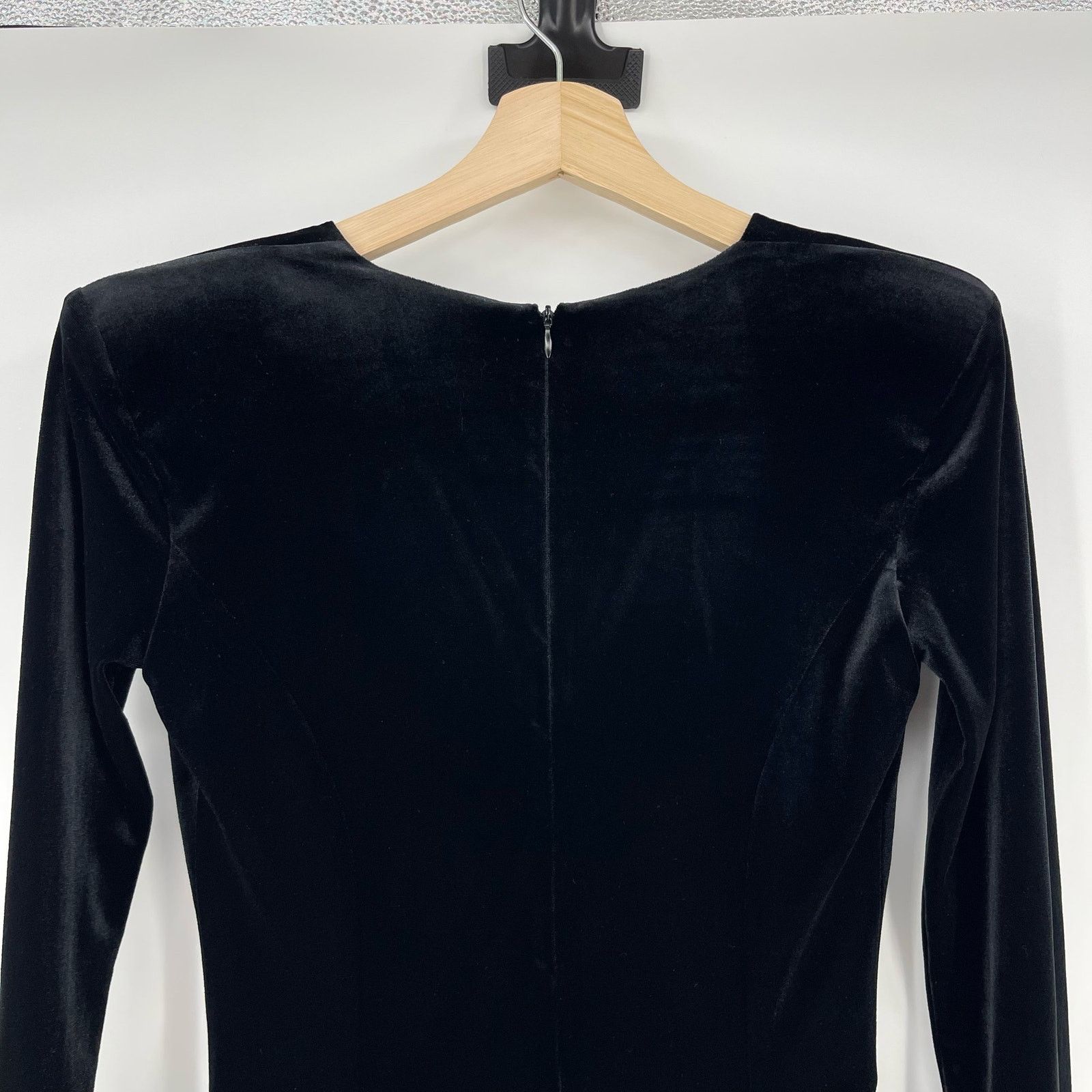 Other SELMACILEK | Black Velvet Skater Dress Long Sleeve Mini S Size S / US 4 / IT 40 - 10 Thumbnail