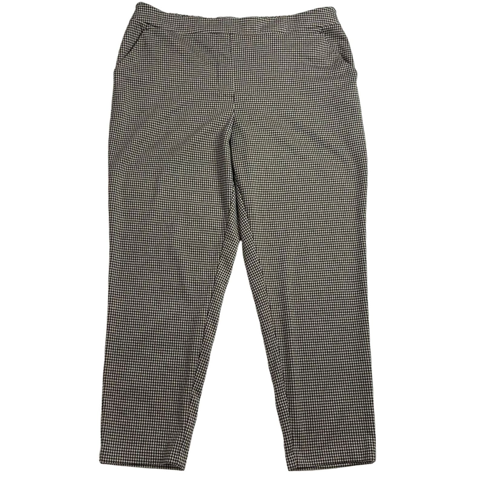 Nine West Nine West Women's Slacks XL Harringbone Black Tan Size 36" / US 14 / IT 50 - 1 Thumbnail