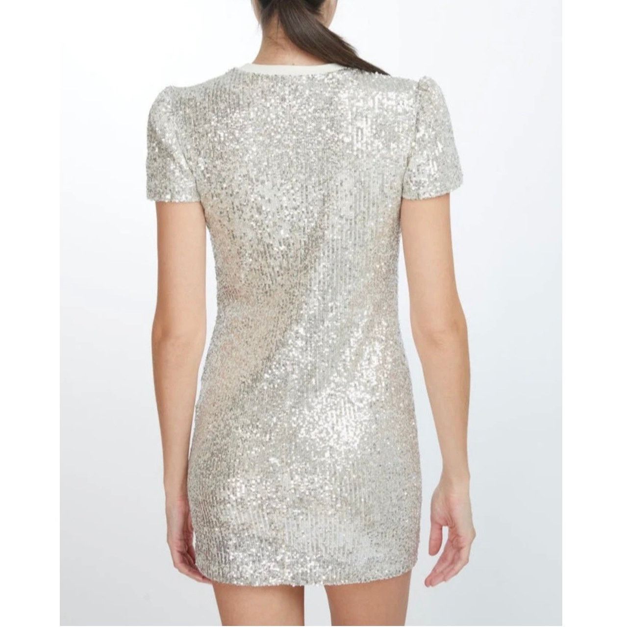 Generation Love NWT Generation Love Donna Sequin Dress Silver size XXS Size XXS / US 00 / IT 34 - 3 Thumbnail